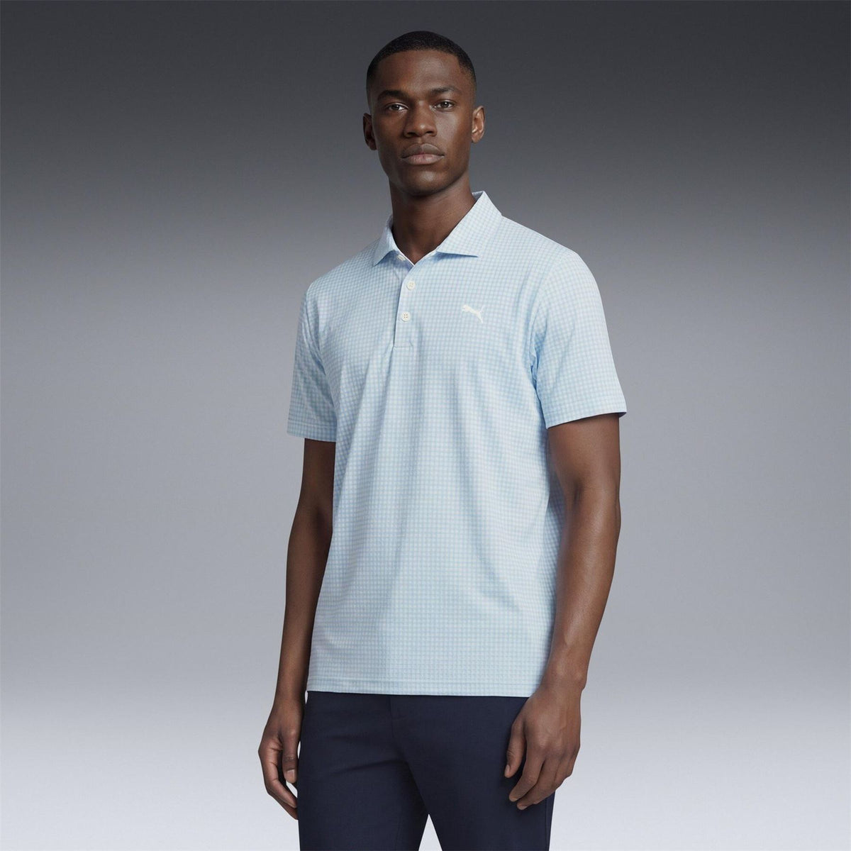 Puma Cloudspun Mono Check Short Sleeve Polo Shirt