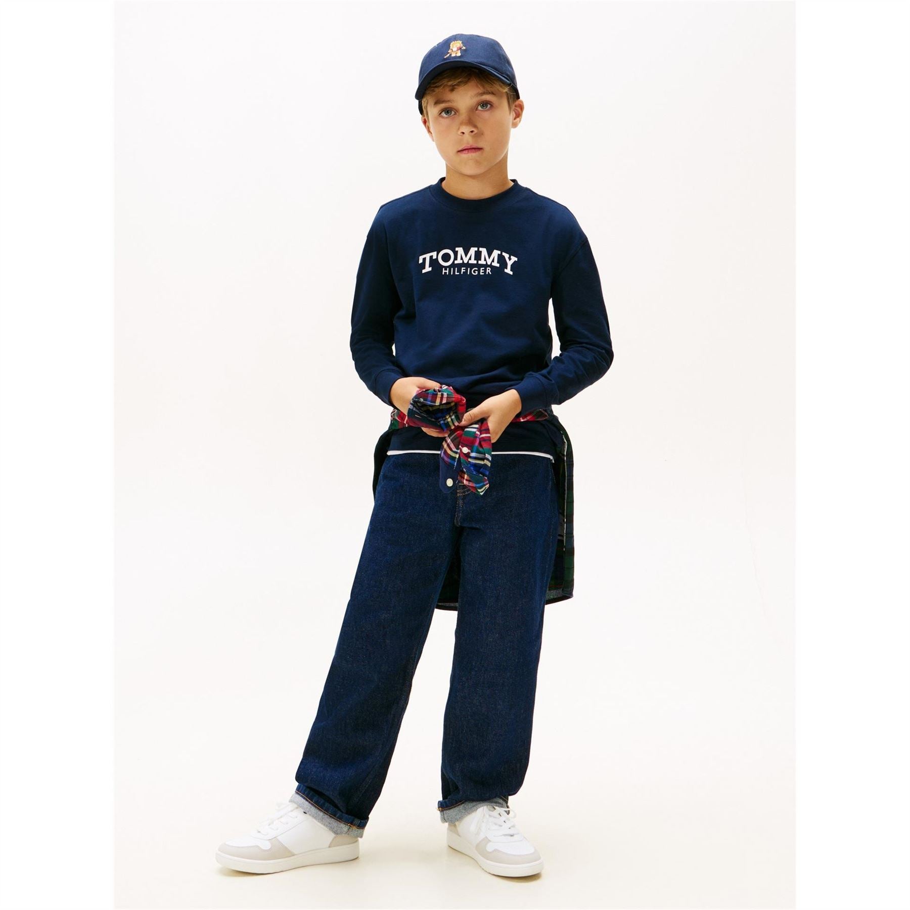 Tommy Hilfiger Mono Print Crew Neck Long Sleeve Jersey T-Shirt