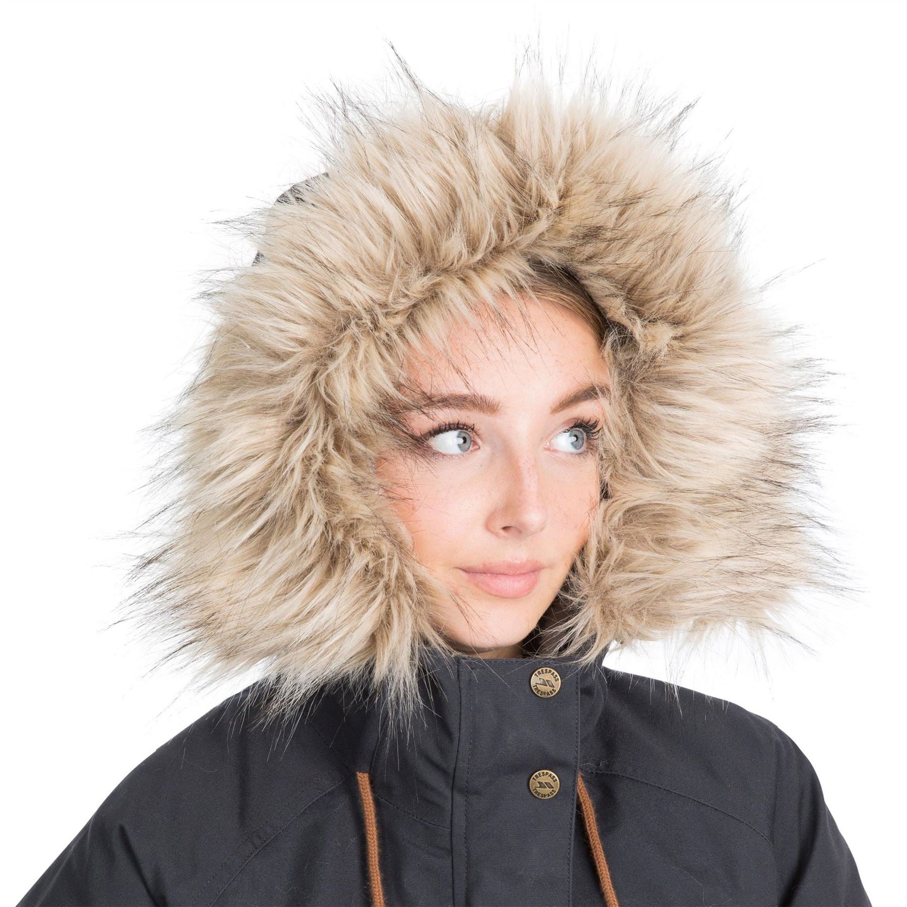 Trespass Faithful Hooded Solid Patterned Parka Coat