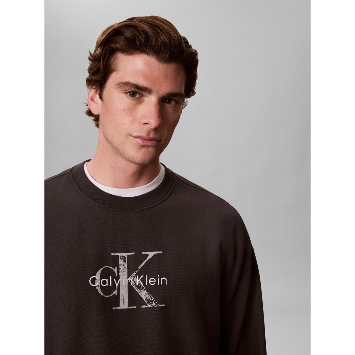 Calvin Klein Jeans Terry Painted Crew Cotton Relaxed Fit Sweatshirt