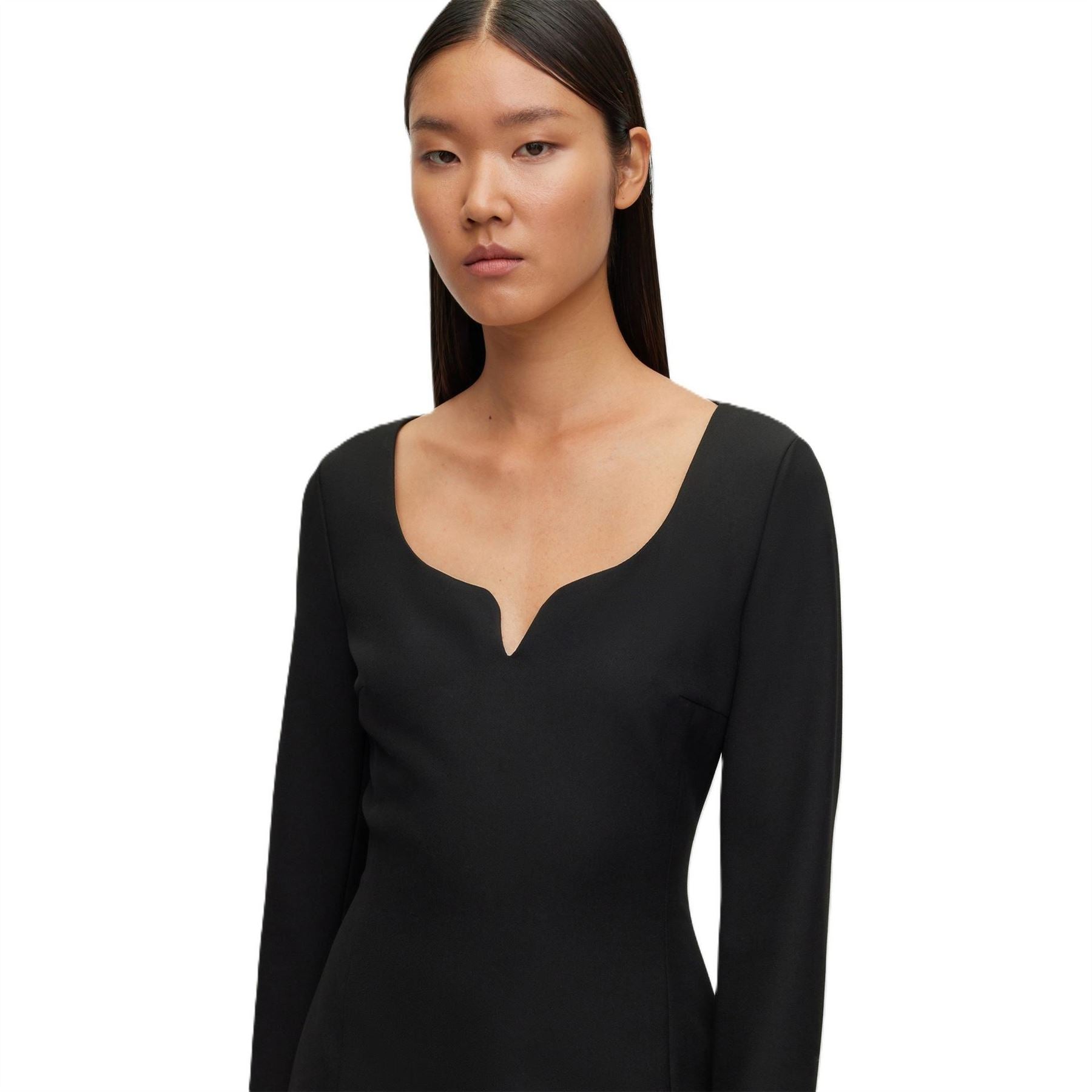 Boss Dihera Sweetheart Neck Midi Dress
