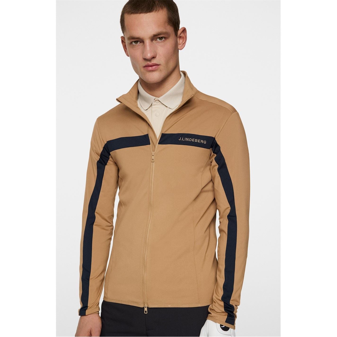 J Lindeberg Golf Jarvis Vertical Logo Funnel Neck Long Sleeve Top