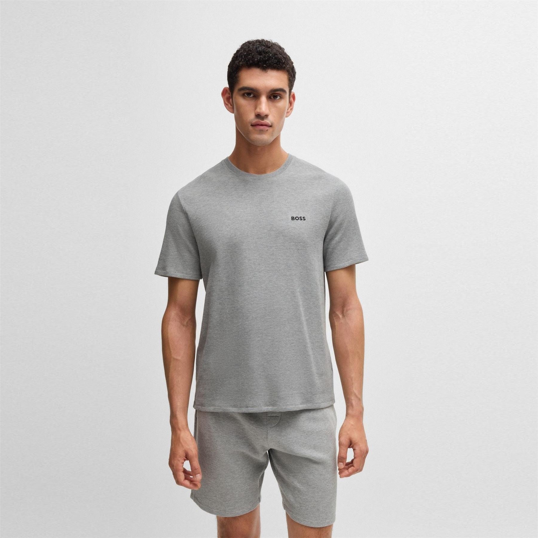 Boss BOSS Bodywear Waffle T Shirt with Structured Design