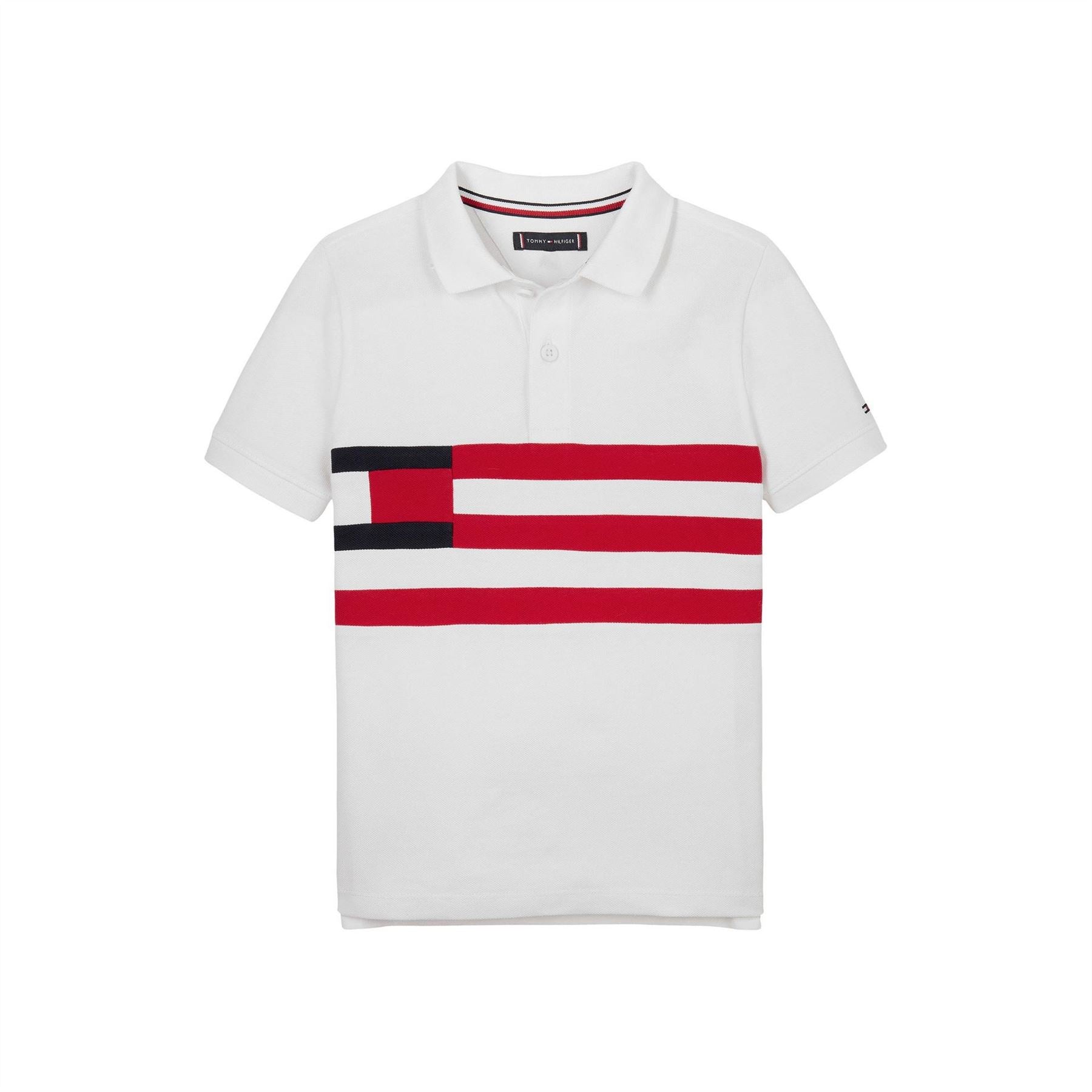 Tommy Hilfiger Flag Colour Block Short Sleeve Polo Shirt