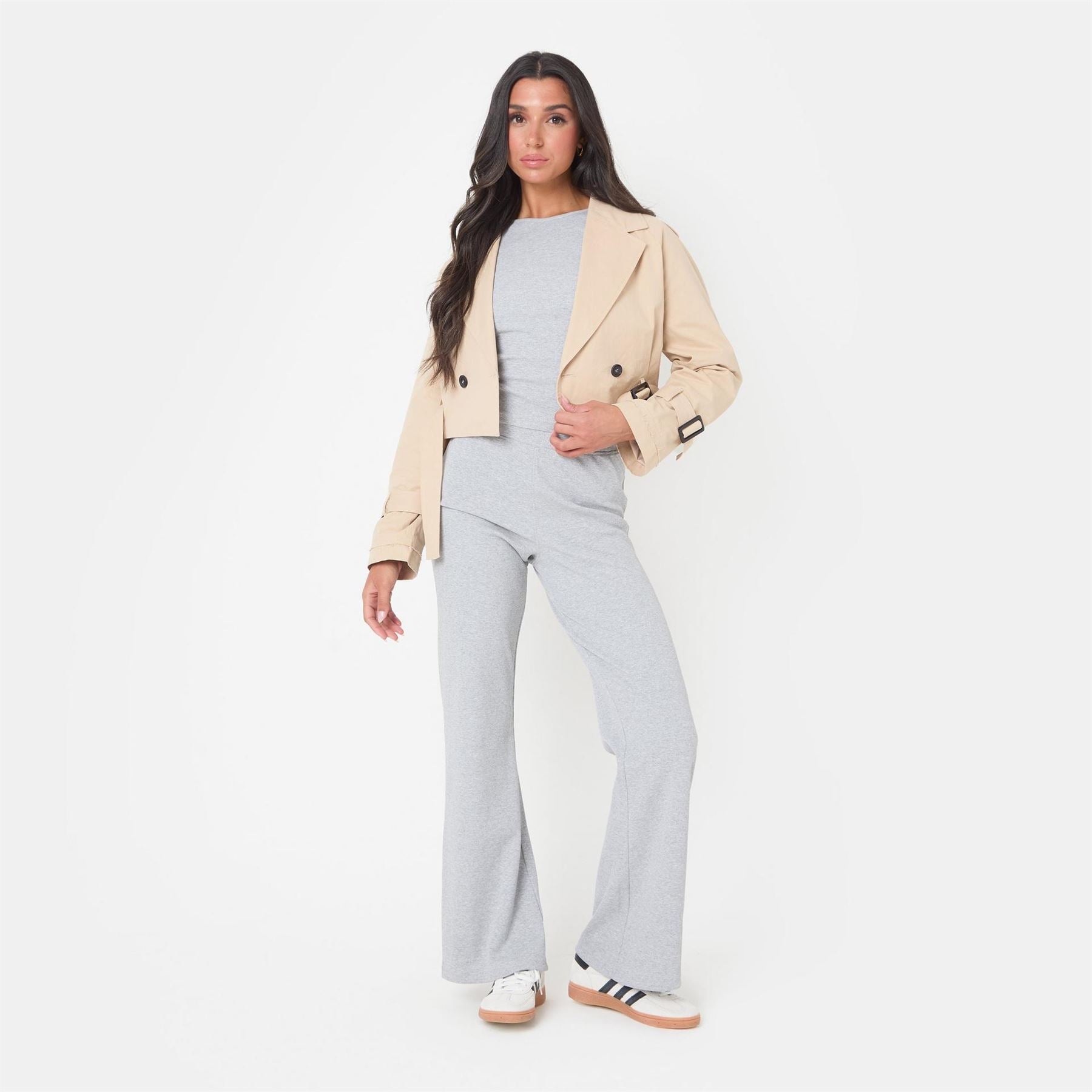 I Saw It First Rib Wide Leg Trousers