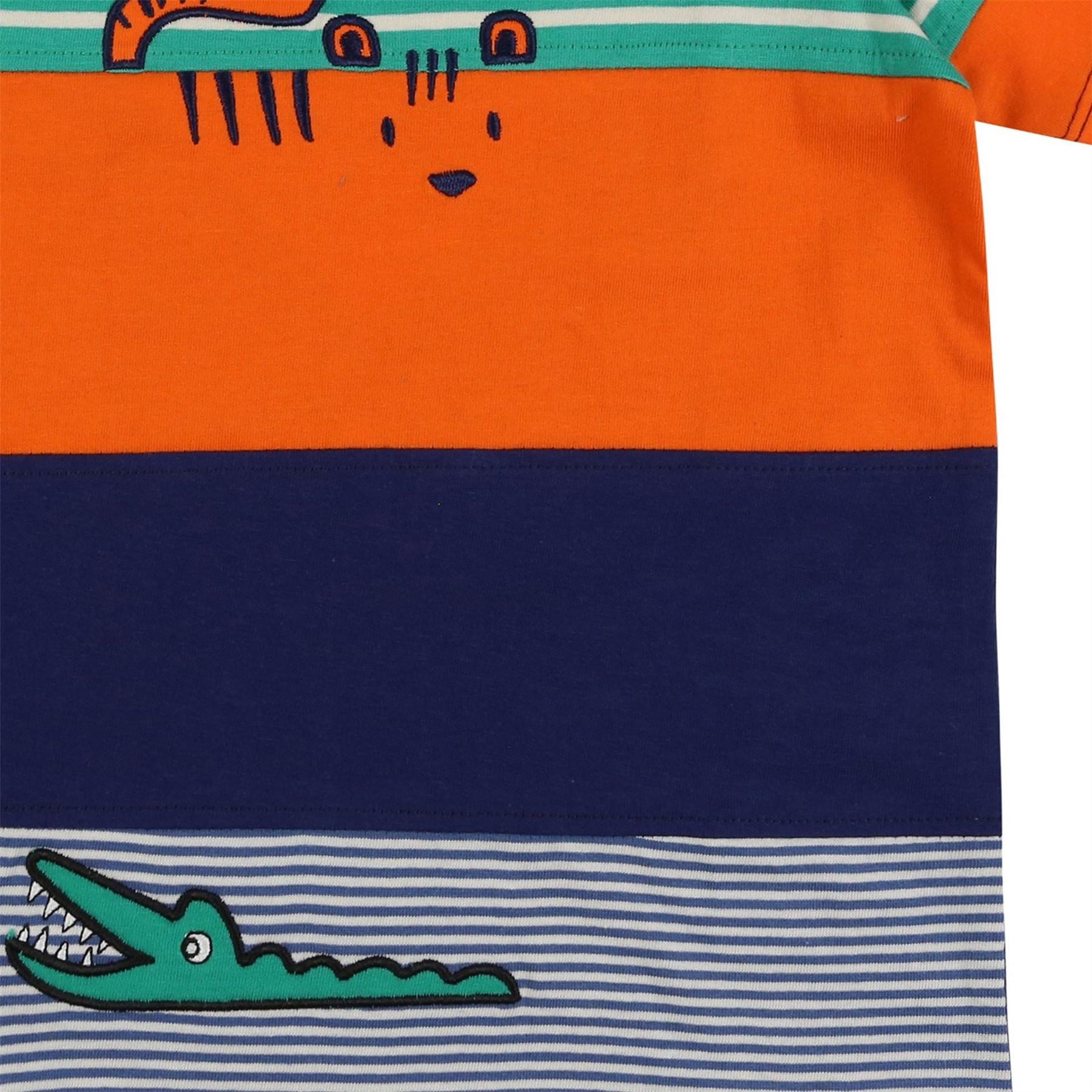 Lilly and Sid Tiger Embroidered Regular Fit Crew Neck T-Shirt
