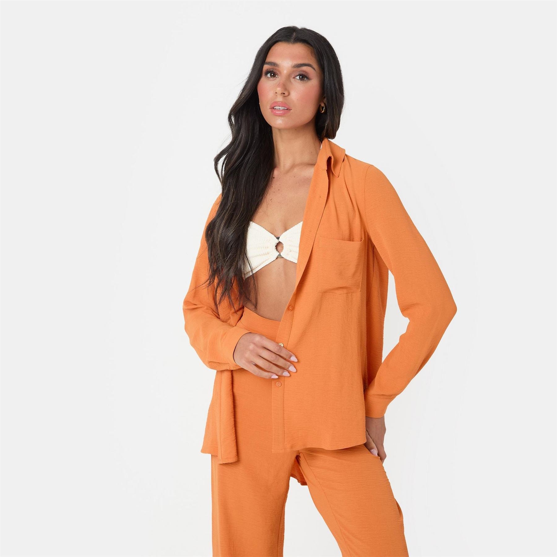 I Saw It First Crepe Long Sleeve Shirt