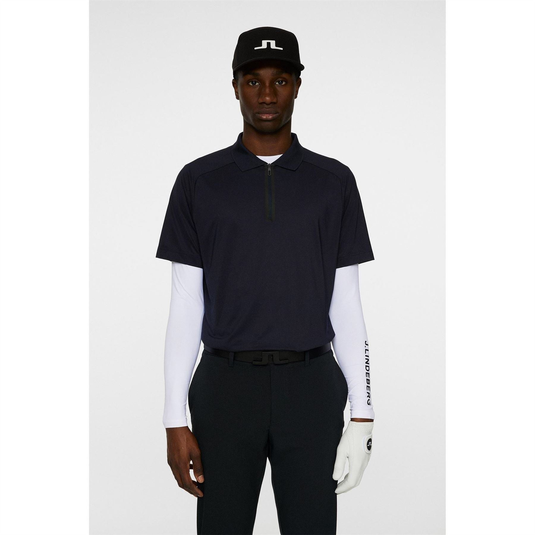 J Lindeberg Golf Nero Polo Sn52