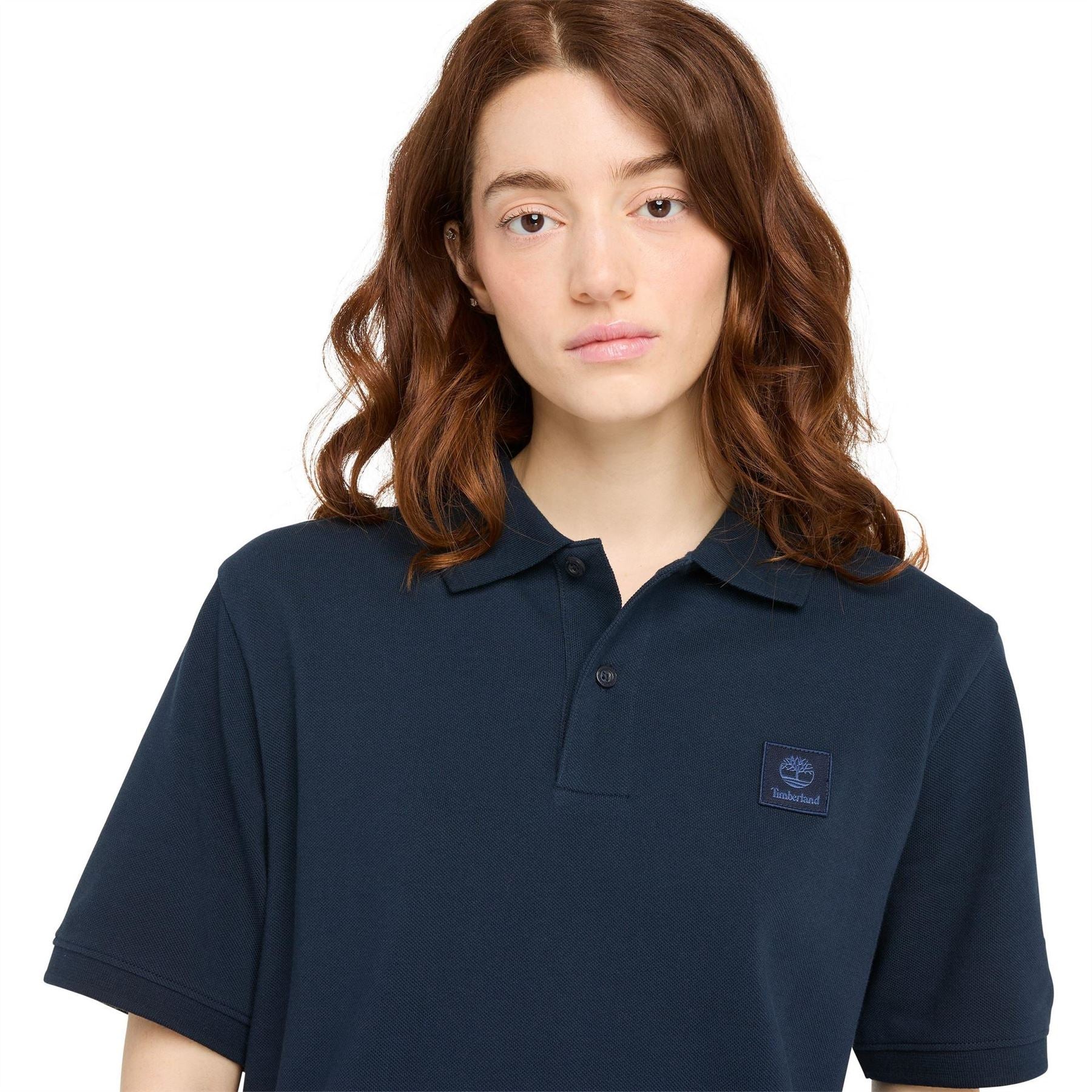 Timberland Woven Badge White Short Sleeve Polo Shirt