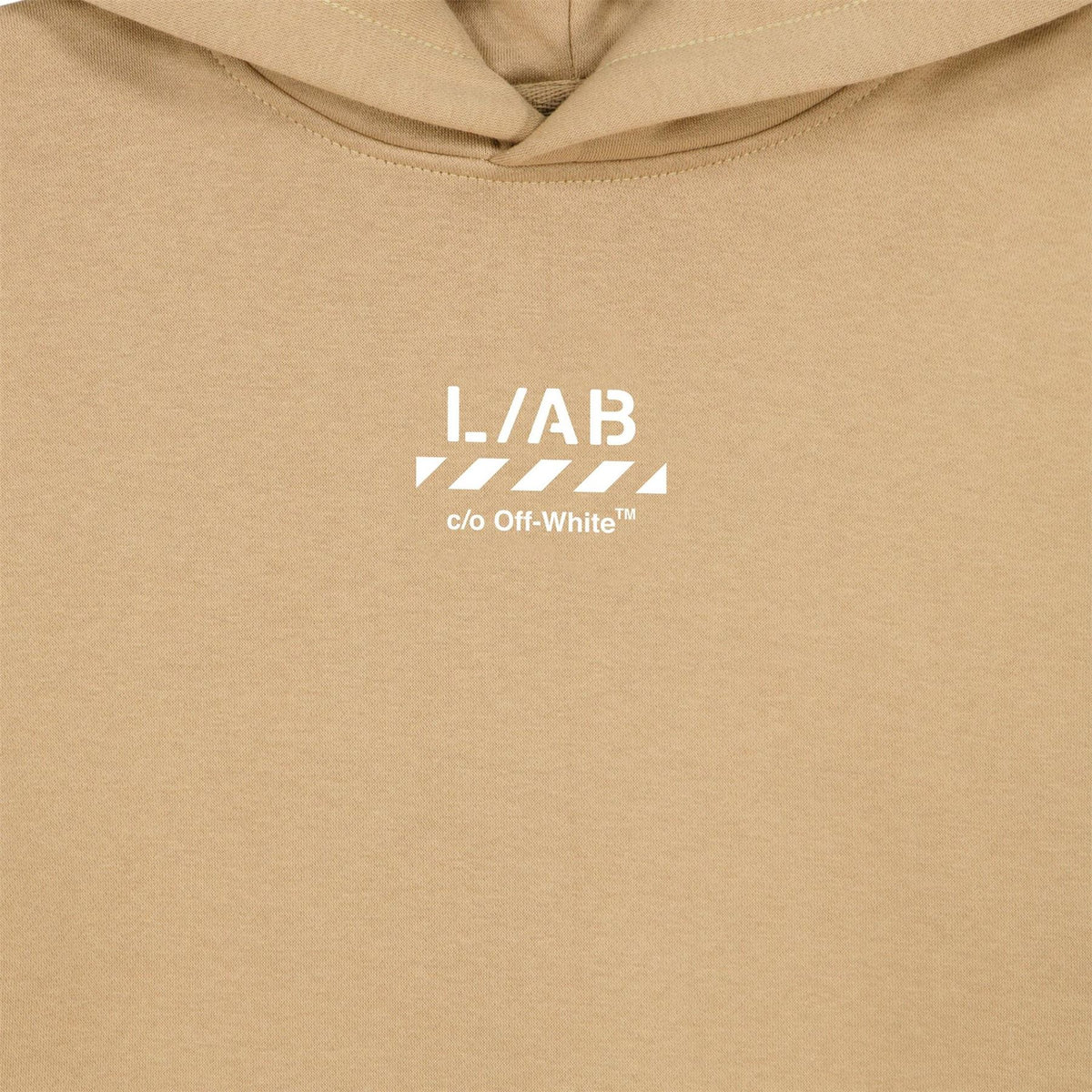 L AB Off White Small Logo Over The Head Hoodie