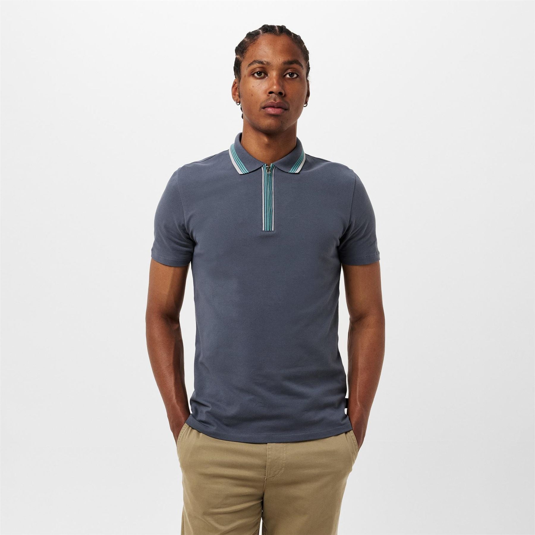 PS Paul Smith Zipped Short Sleeve Polo Shirt