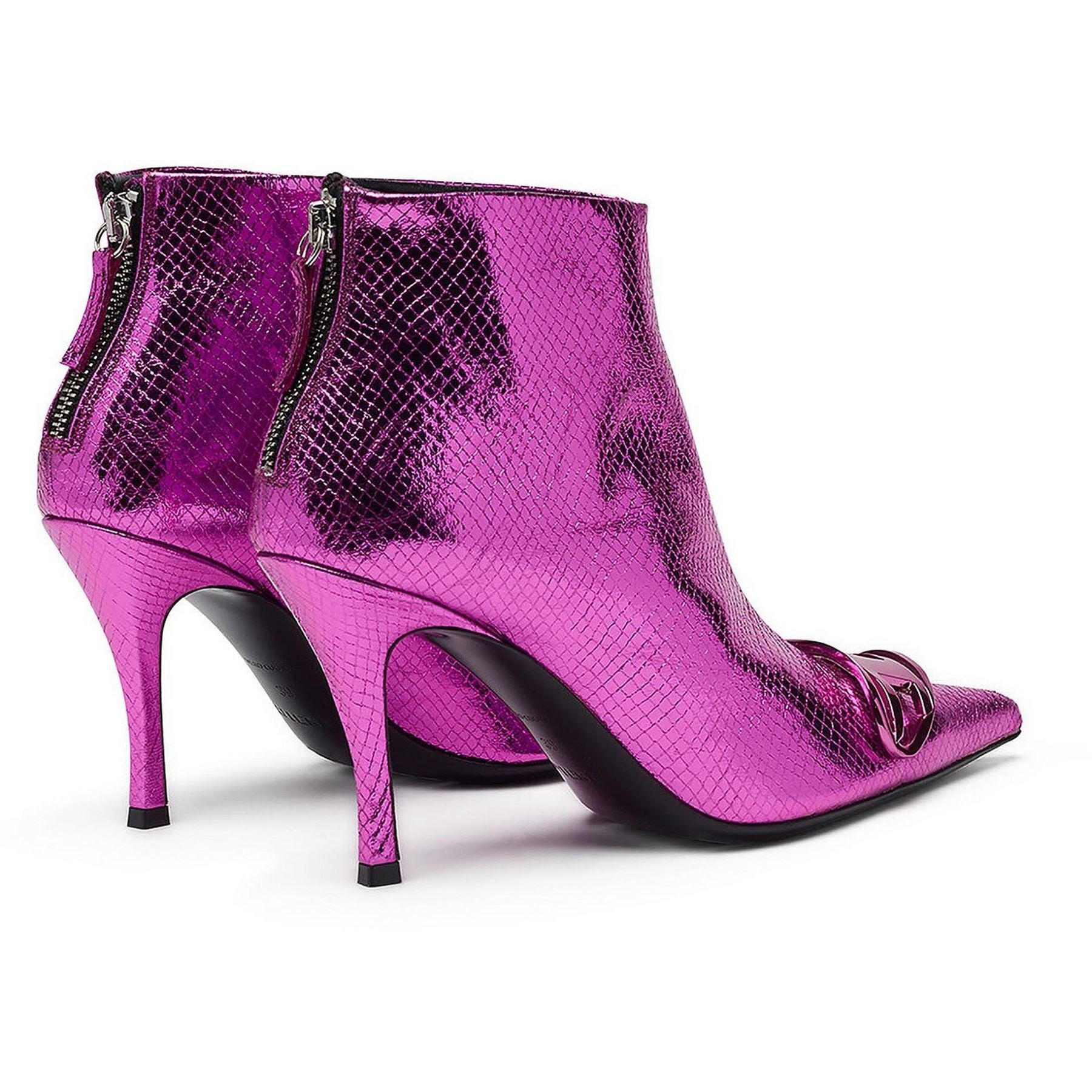 Diesel D-Venus Ankle Snake Skin Textured High Heel Boots