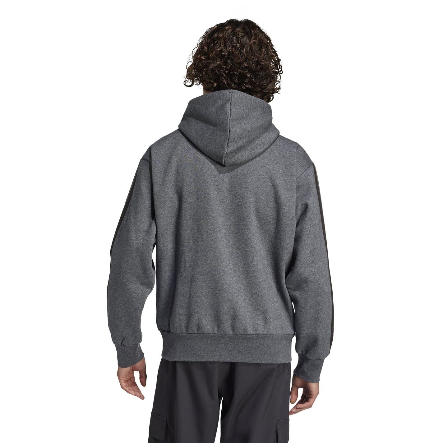 adidas Mens Fleece 3 Stripes Hoodie