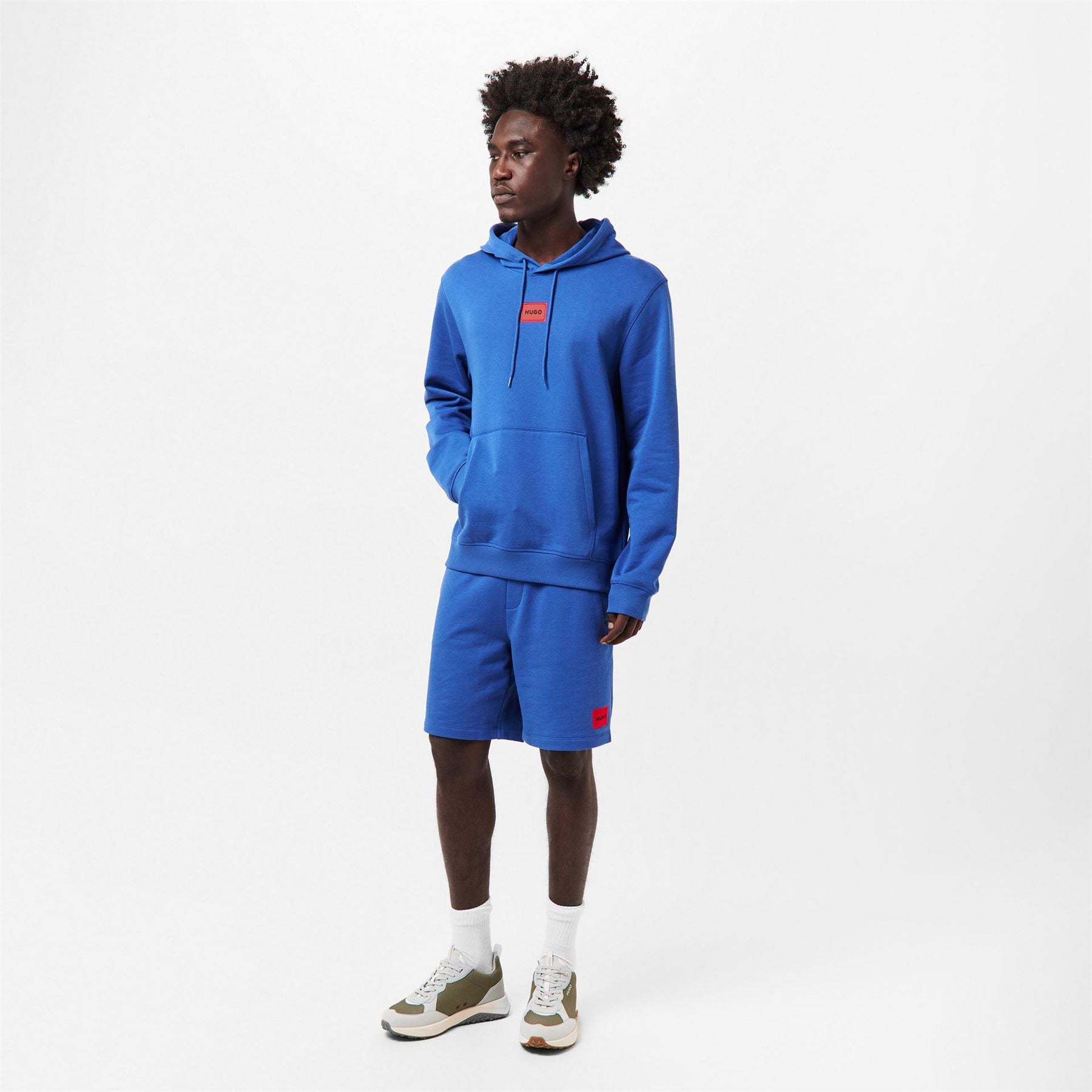 Hugo HUGO Jogger Fleece Shorts with Logo Detail   Soft Cotton Blend Jersey