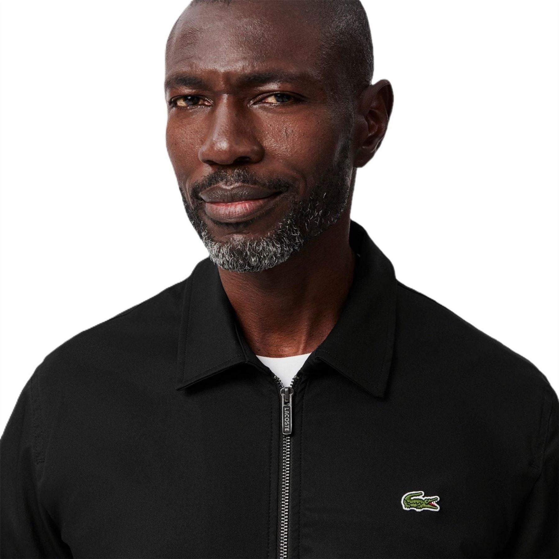 Lacoste Solid Bomber Jacket with Logo