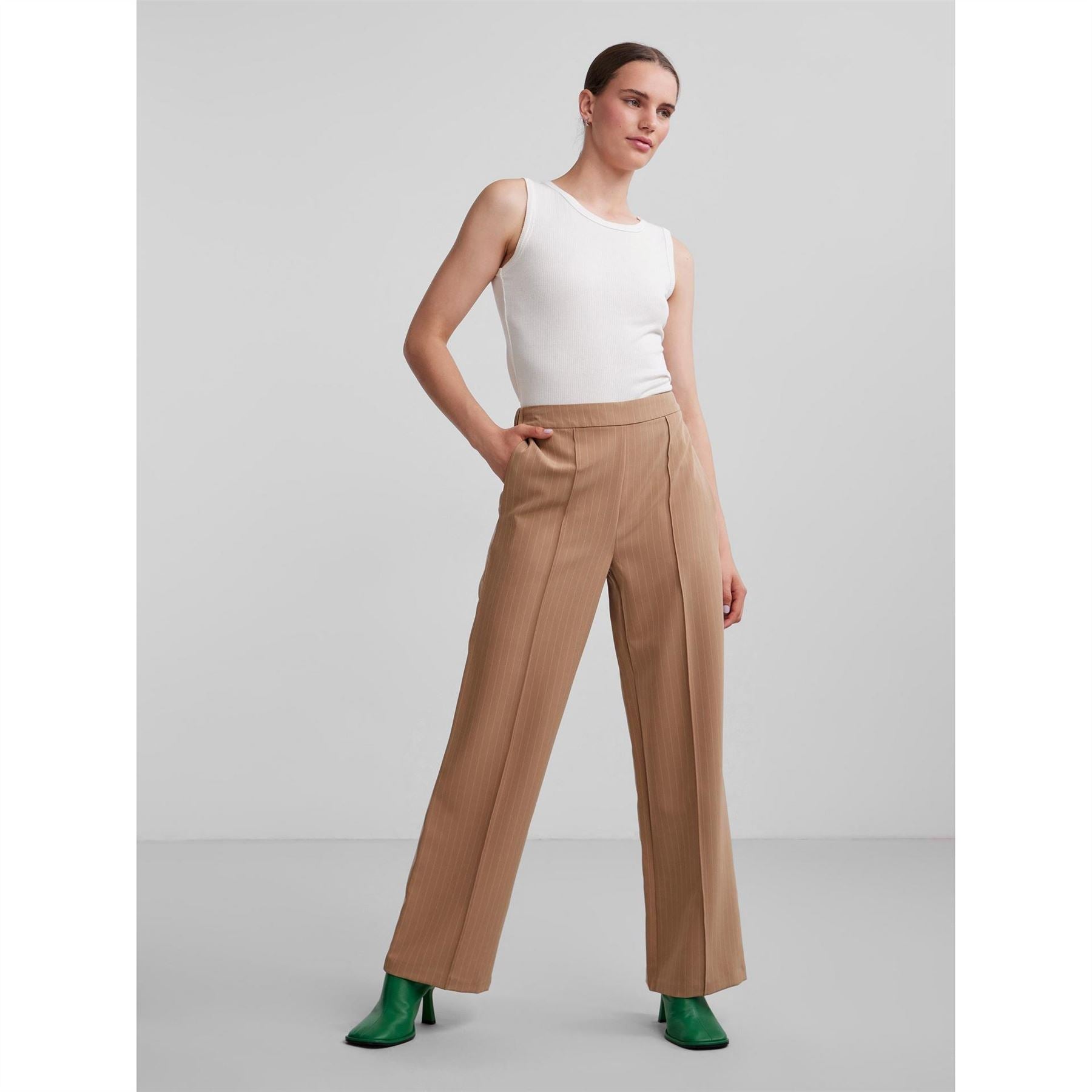 Pieces High Waist Wide Straight Leg Trouser