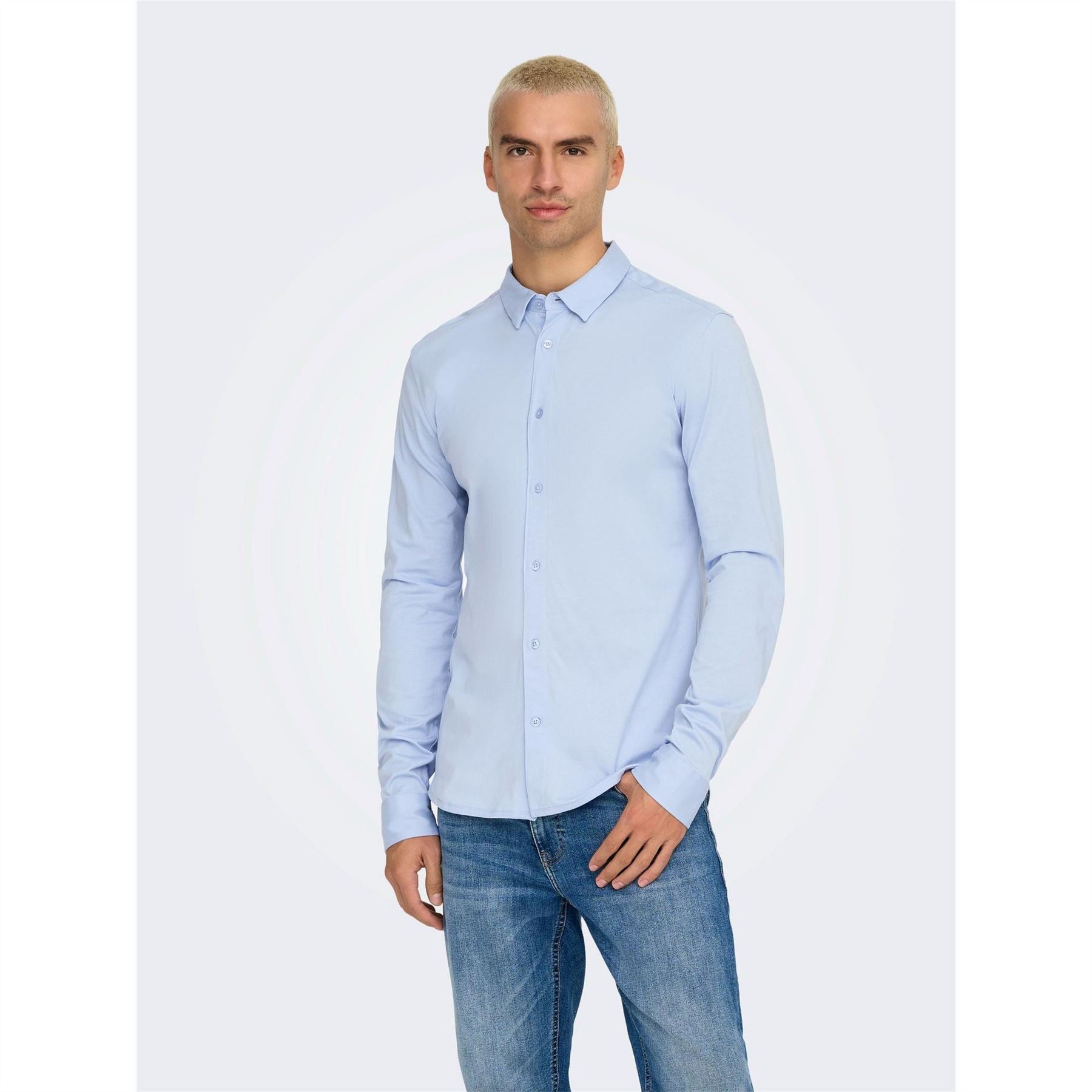 Only Regular Fit Long Sleeve Point Collar Shirt