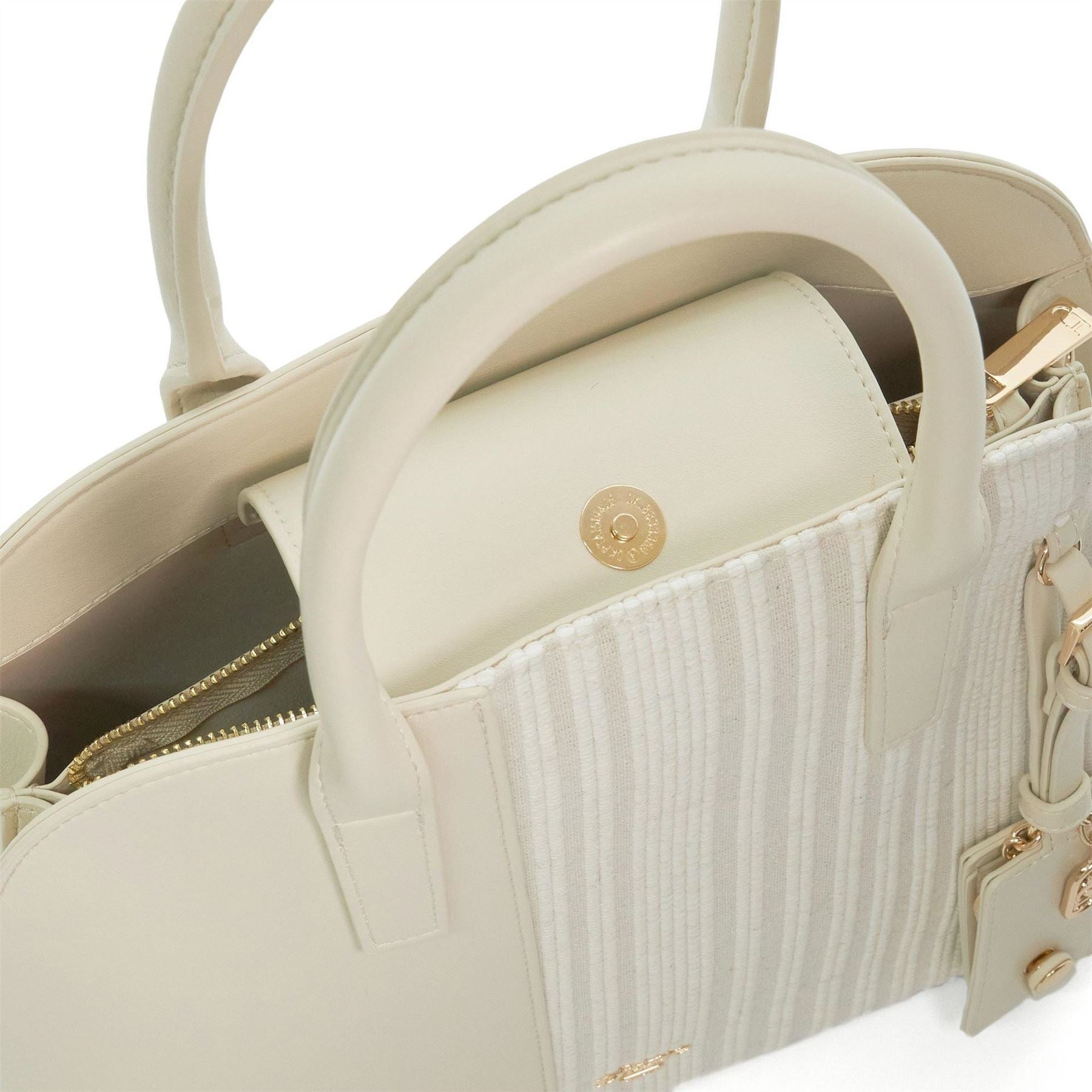 Dune London Dandelions Rectangle Shape Gold Tone Tote with Charm