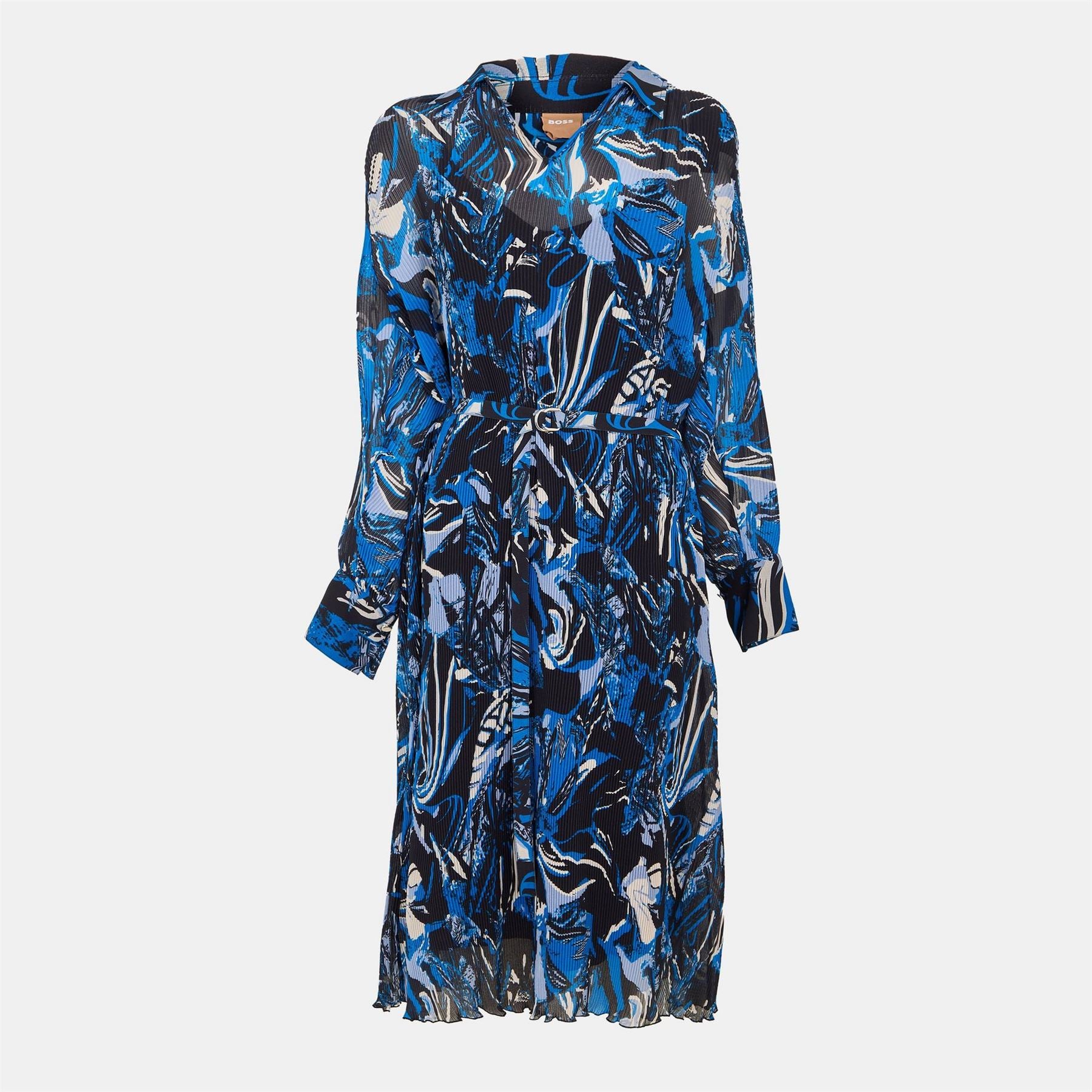 Boss Daplisa Long Sleeve Midi Shirt Dress