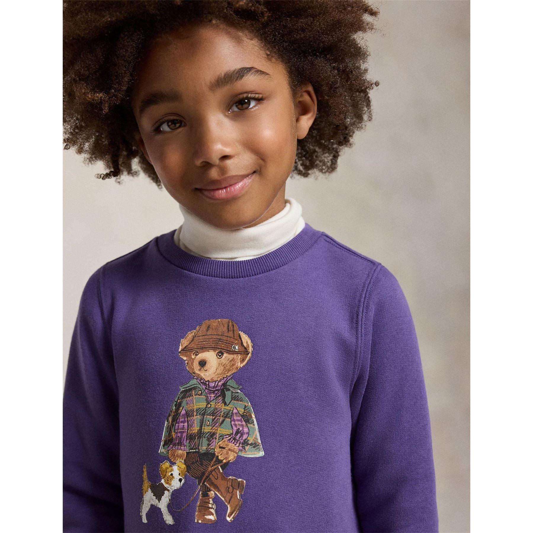 Polo Ralph Lauren Bear Long Sleeve Cotton Fleece Jumper Dress