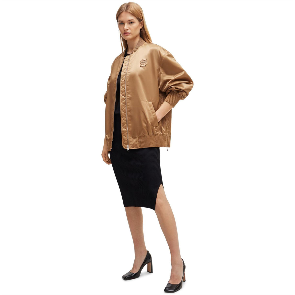 Boss Palberta Mono Monochrome Bomber Jacket