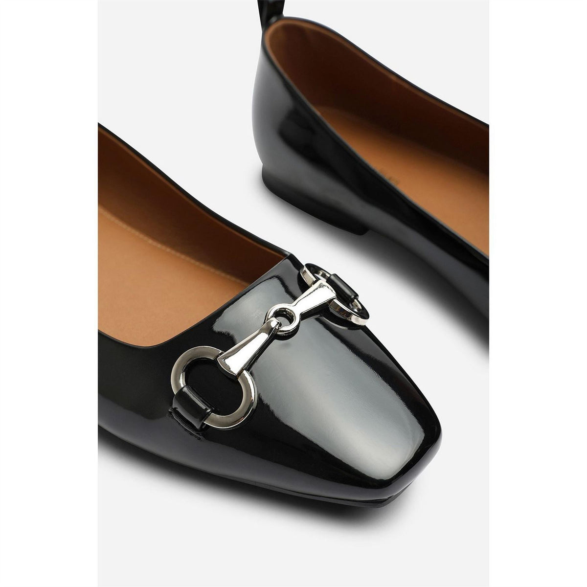Wheres That From Snaffle Trim Detail Square Toe Ballet Flats