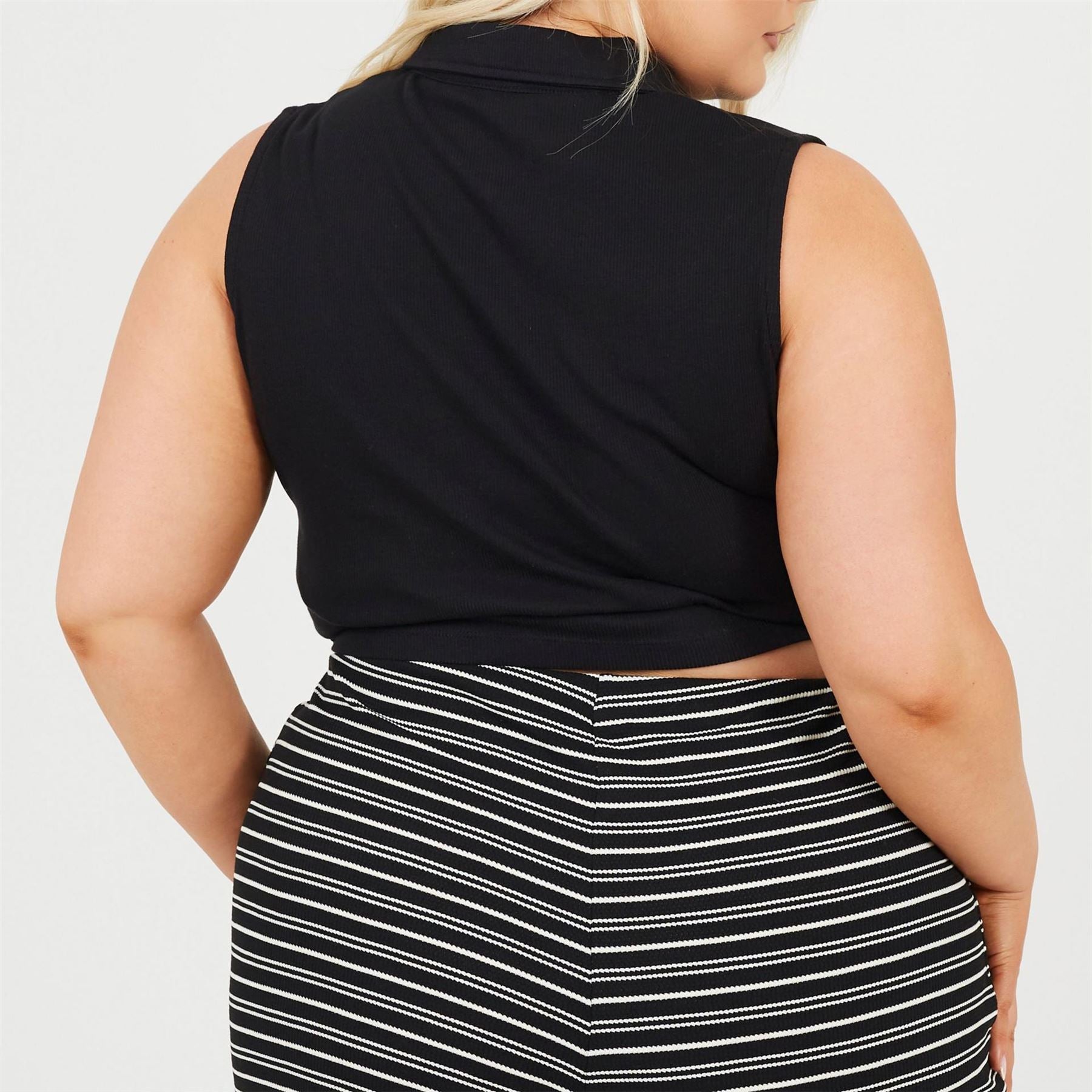 Brave Soul Womens Plus Size Vest With Collar And Buttons