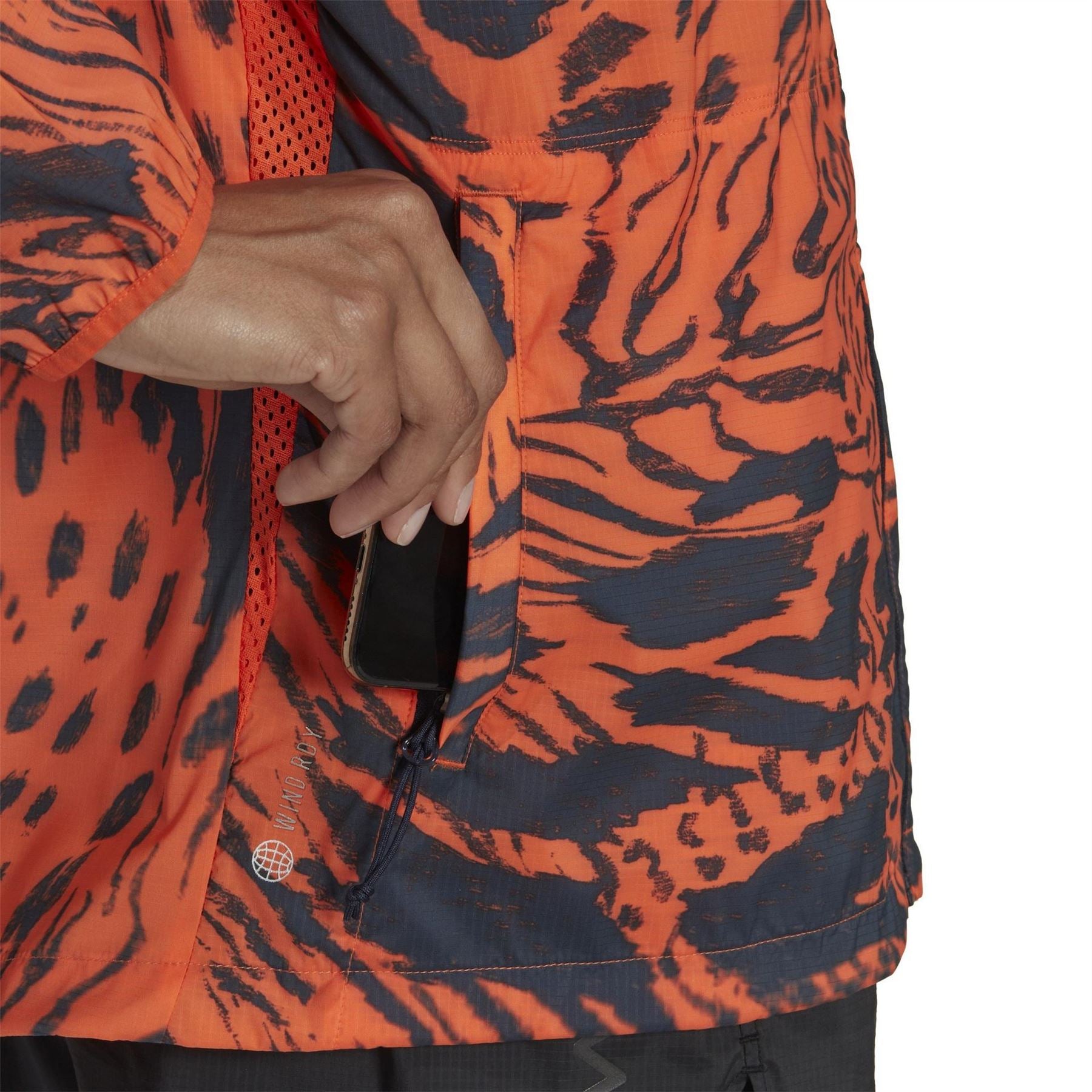 adidas FAST All Over Print Moisture Wicking Reflective Performance Running Jacket