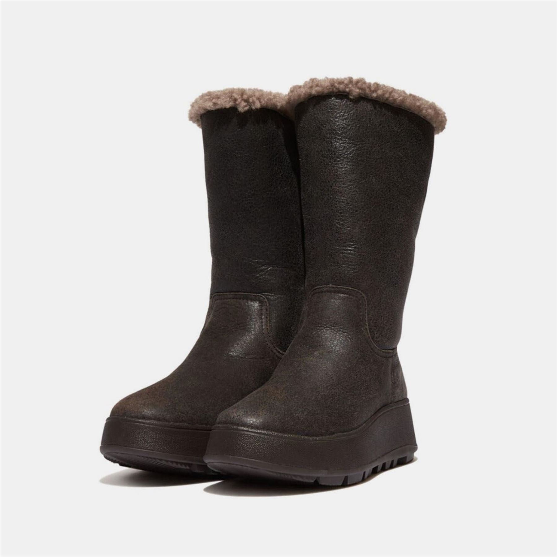 Fitflop Mode Shearling Flatform Calf Boots