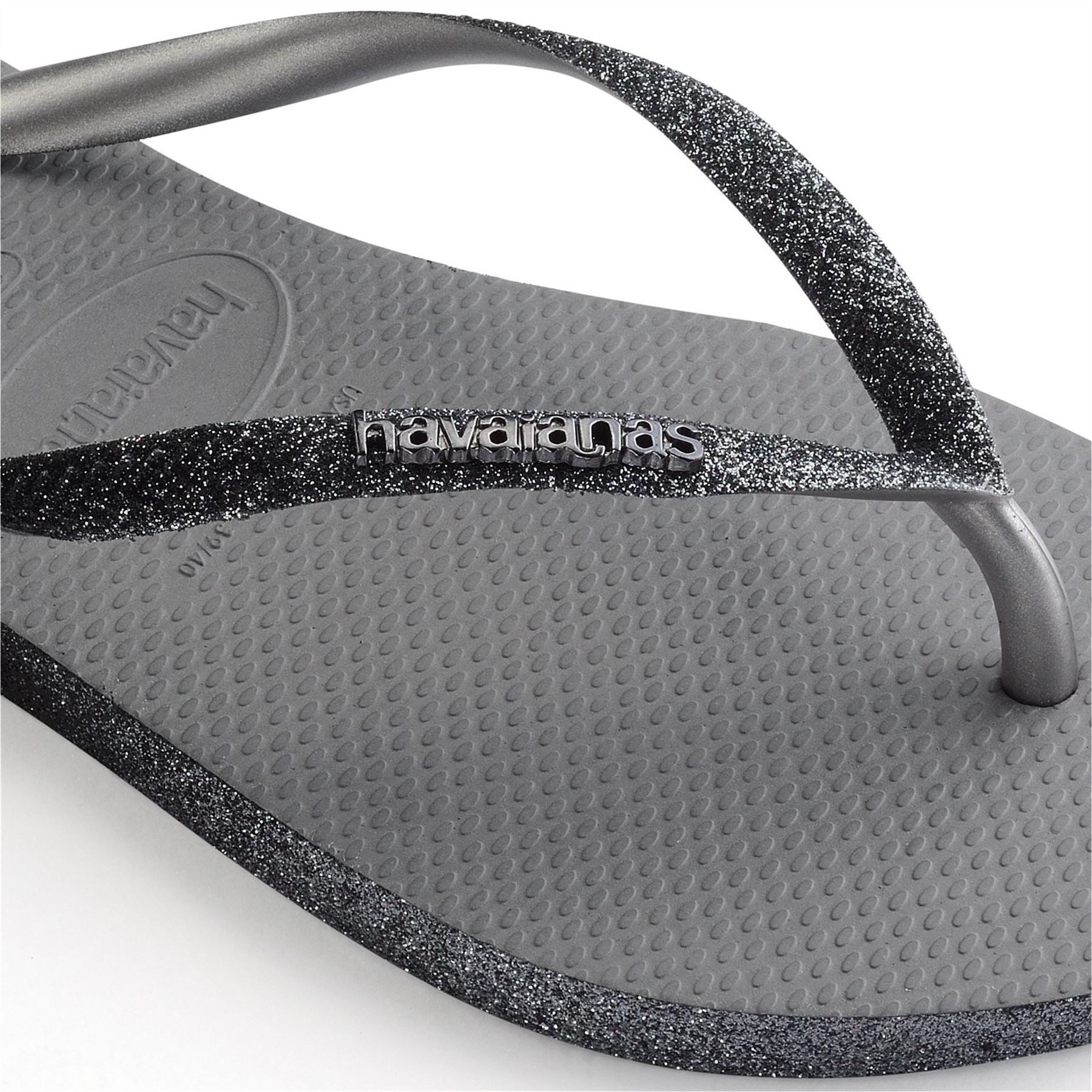 Havaianas Hav. Slim Sparkle Ii Steel Grey 33  Flip Flops Womens