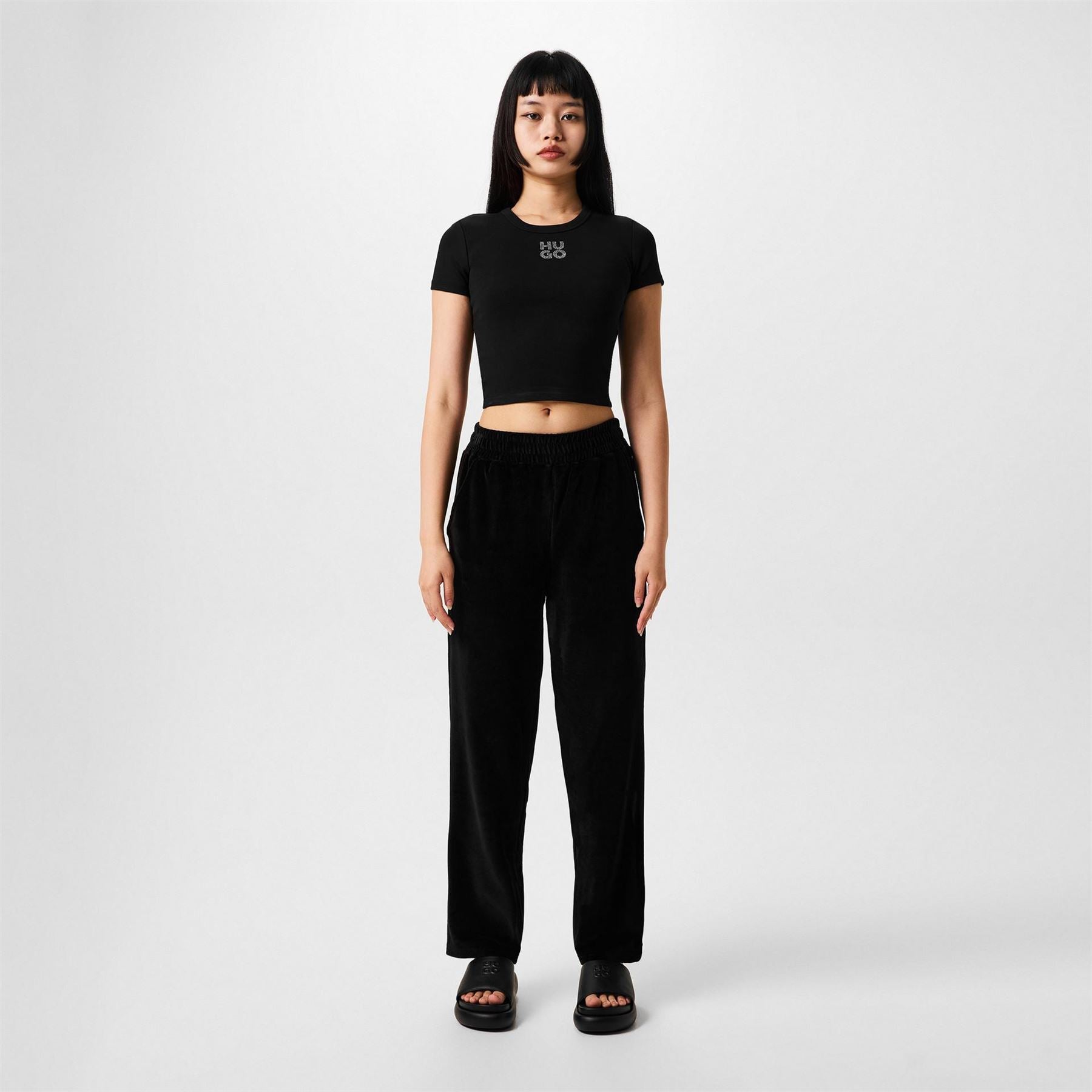 Hugo Cropped Crew Neck Relaxed Fit T-Shirt