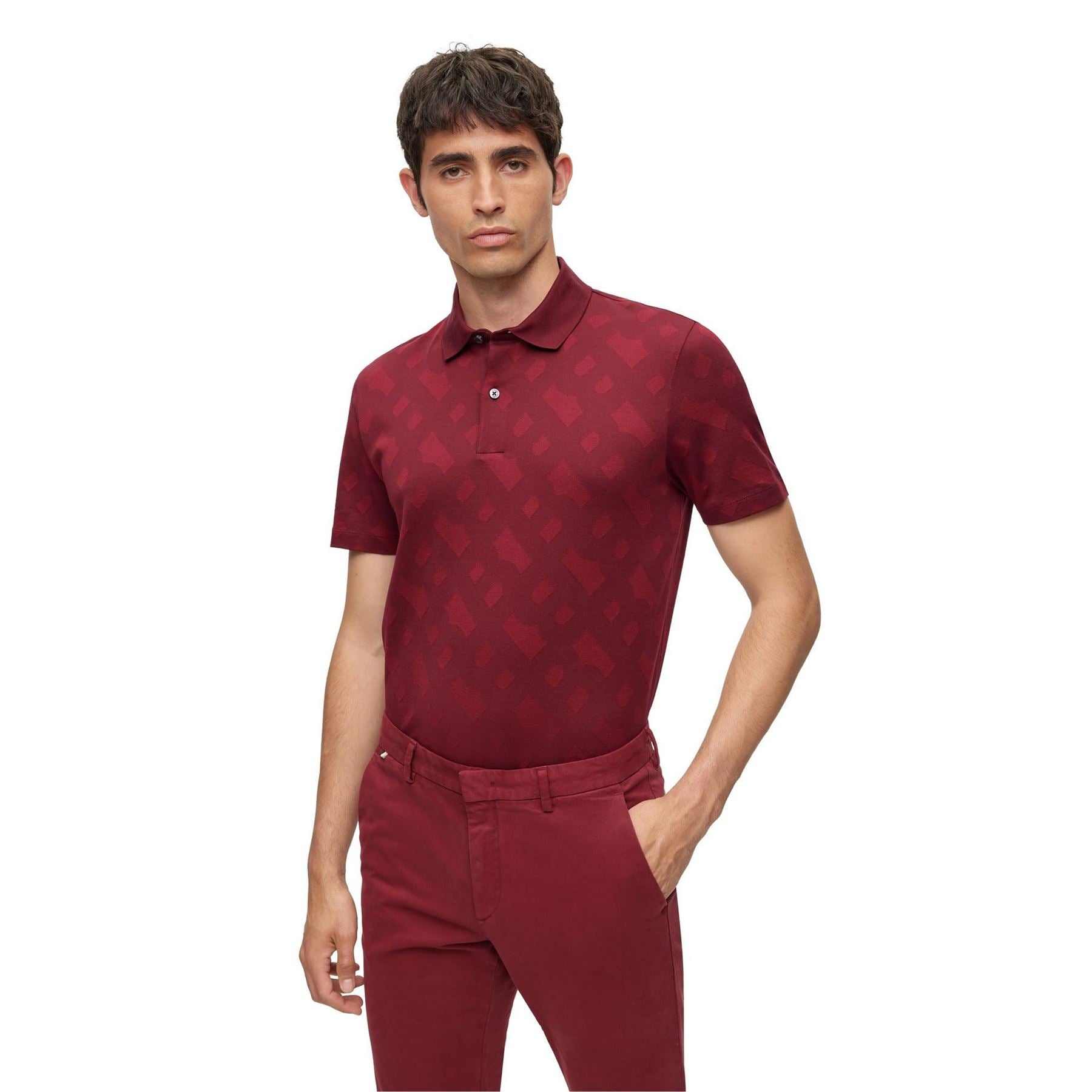Boss Collared Neck Short Sleeve Regular Fit Shirt