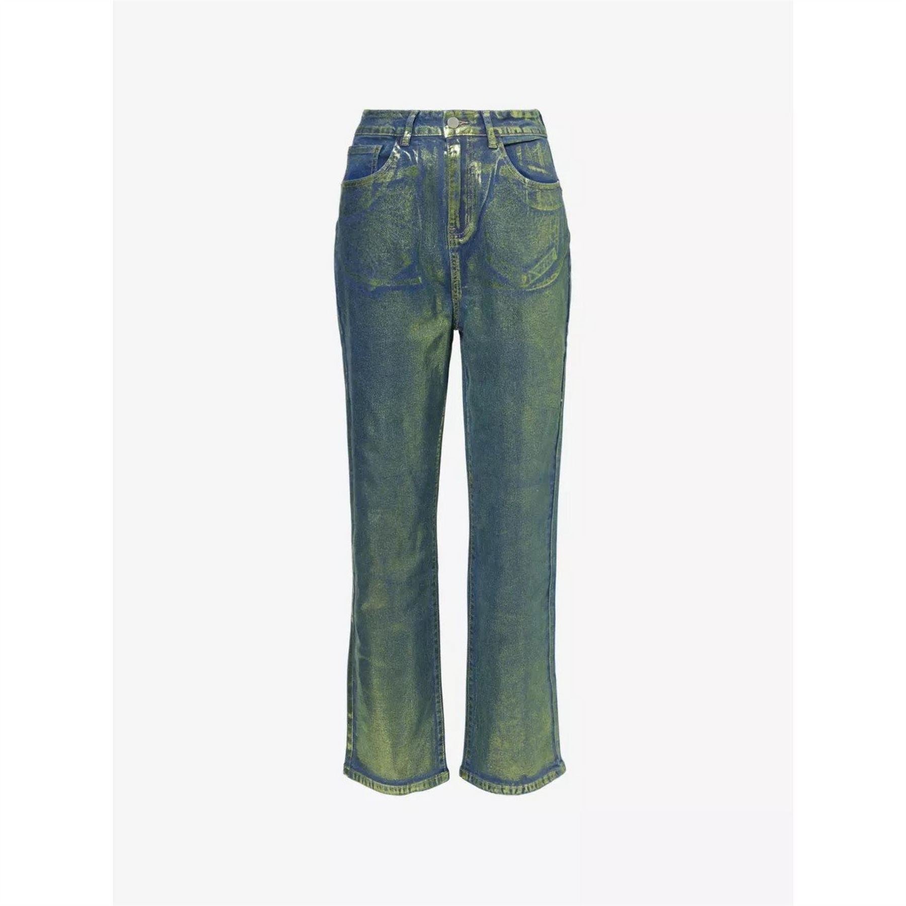 AmyLynn Lupe Metallic Patterned Five Pocket Pants