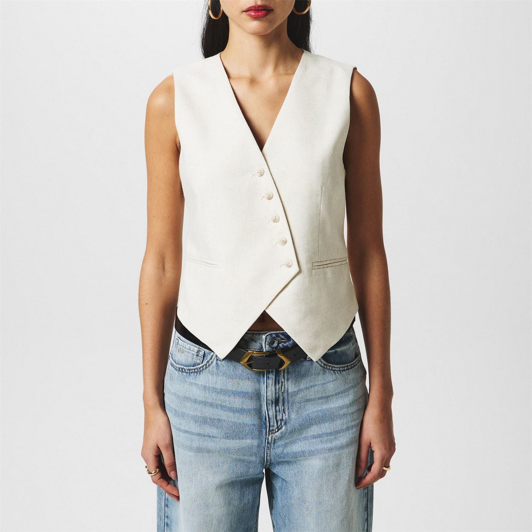 Vero Moda Linen Regular Fit Short Vest
