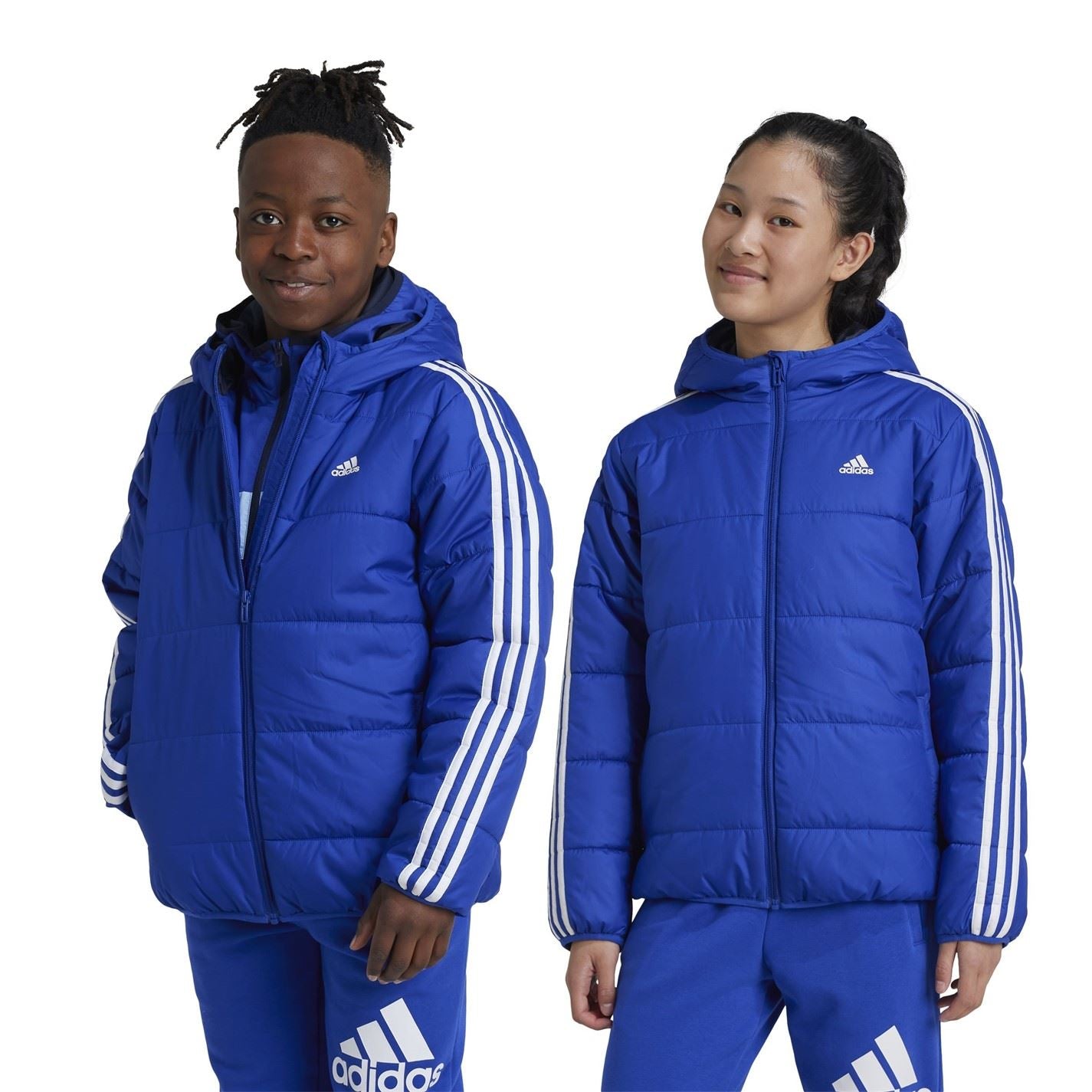 adidas Kids Essentials 3S Hooded Long Sleeve Puffer Jacket