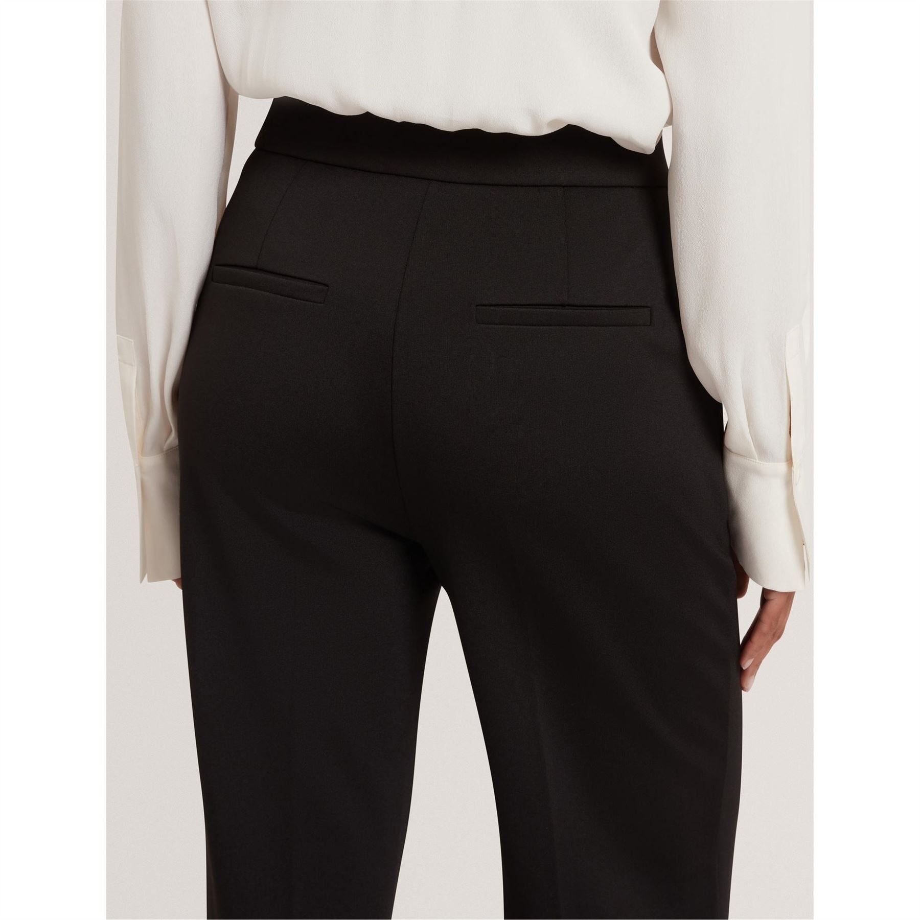 Ted Baker Solid Patterned Flared Wide Fit Trousers