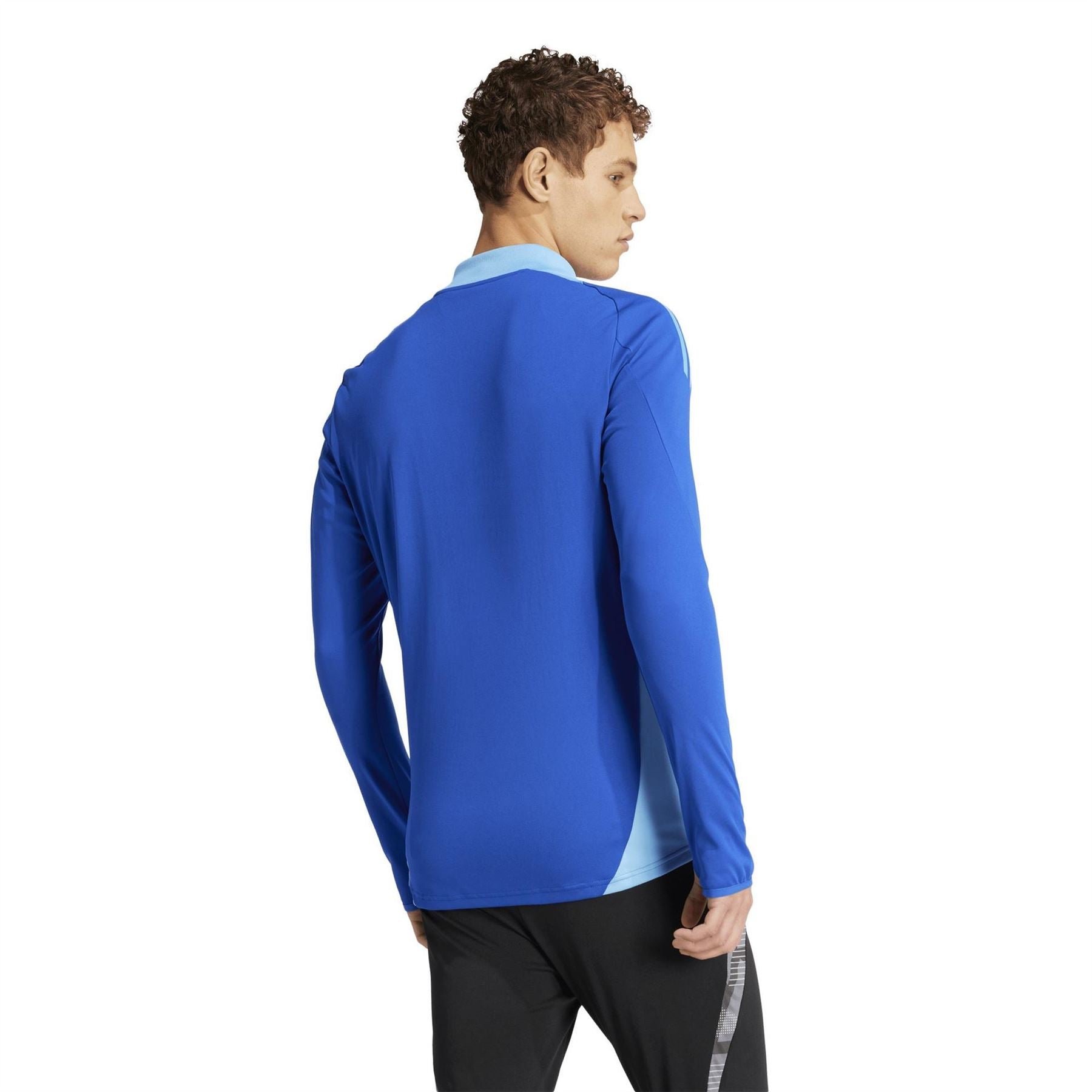 adidas Tiro24 Zip Neck Band Collar Long Sleeve Athletic Top