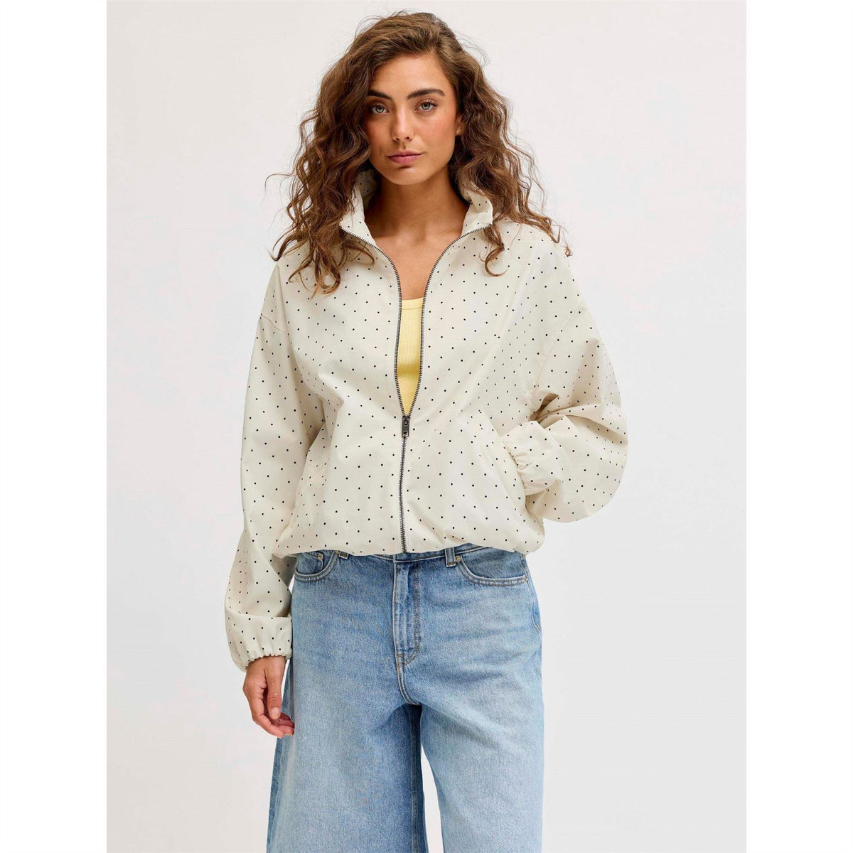 JJXX Polka Dot Patterned Harrington Jacket
