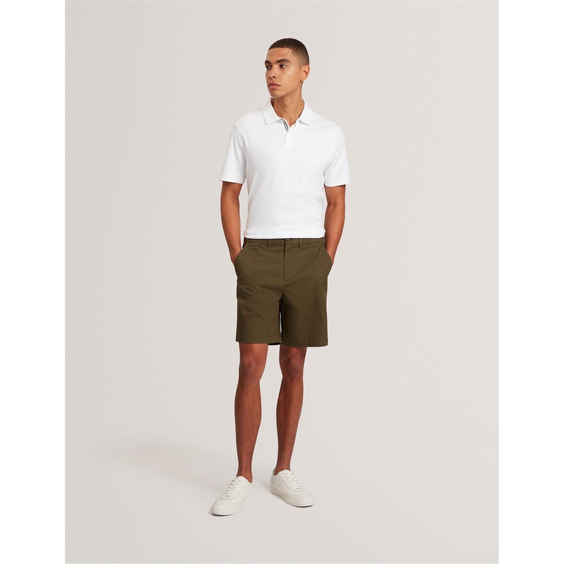 Ted Baker Solid Patterned Chino Shorts