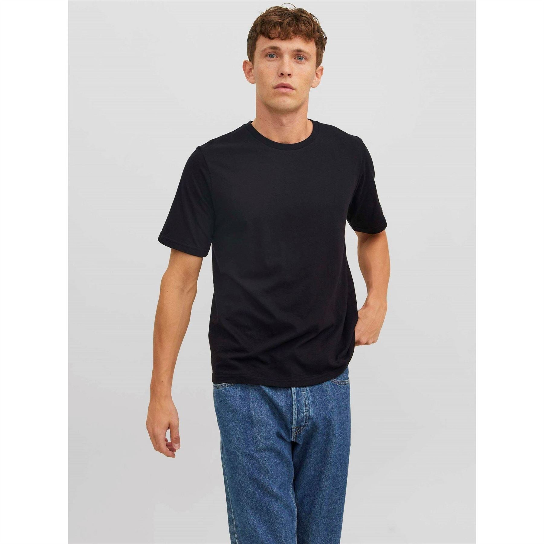 Jack and Jones Mens 3 Pack Short Sleeve T-Shirt