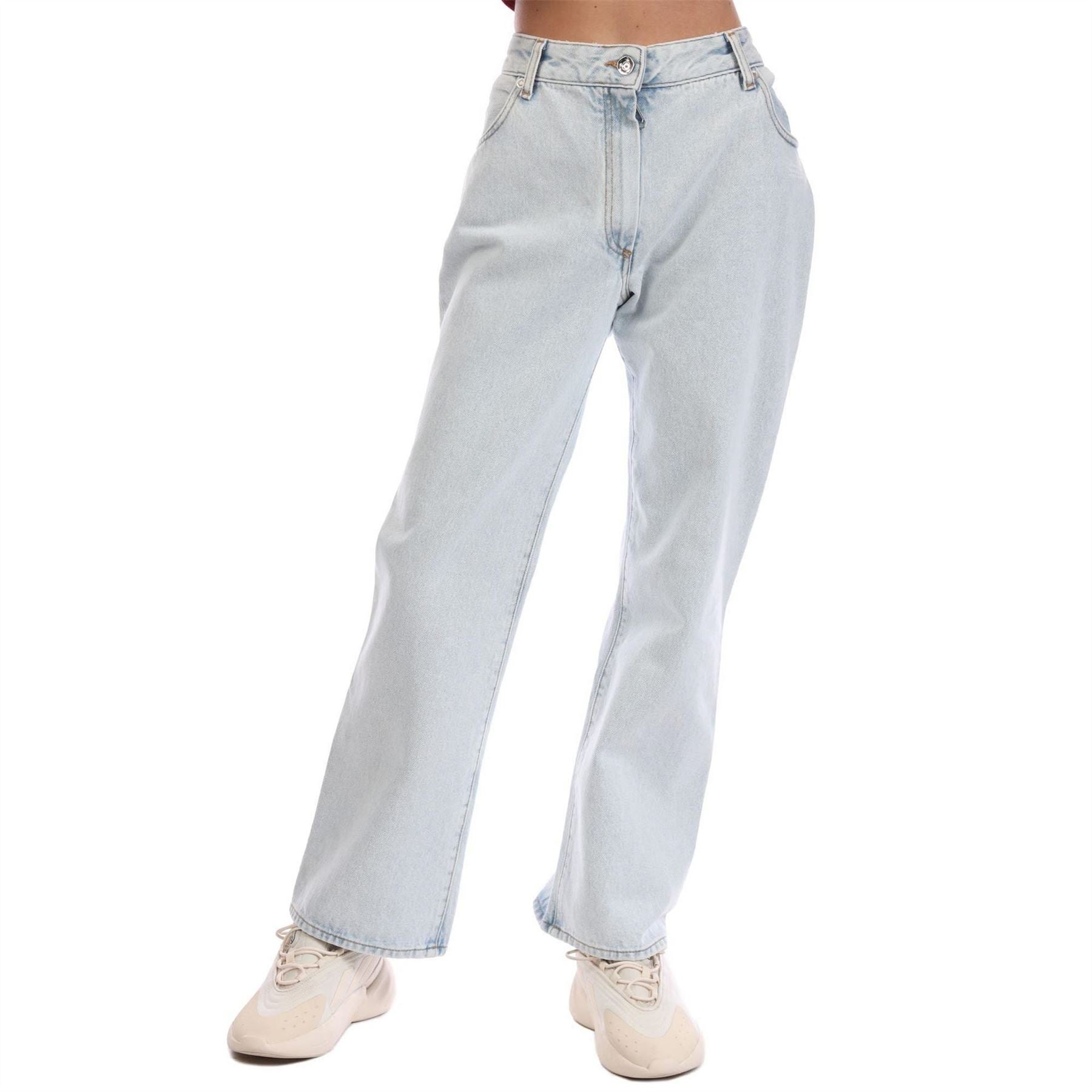 Off White Cropped Flare Jeans