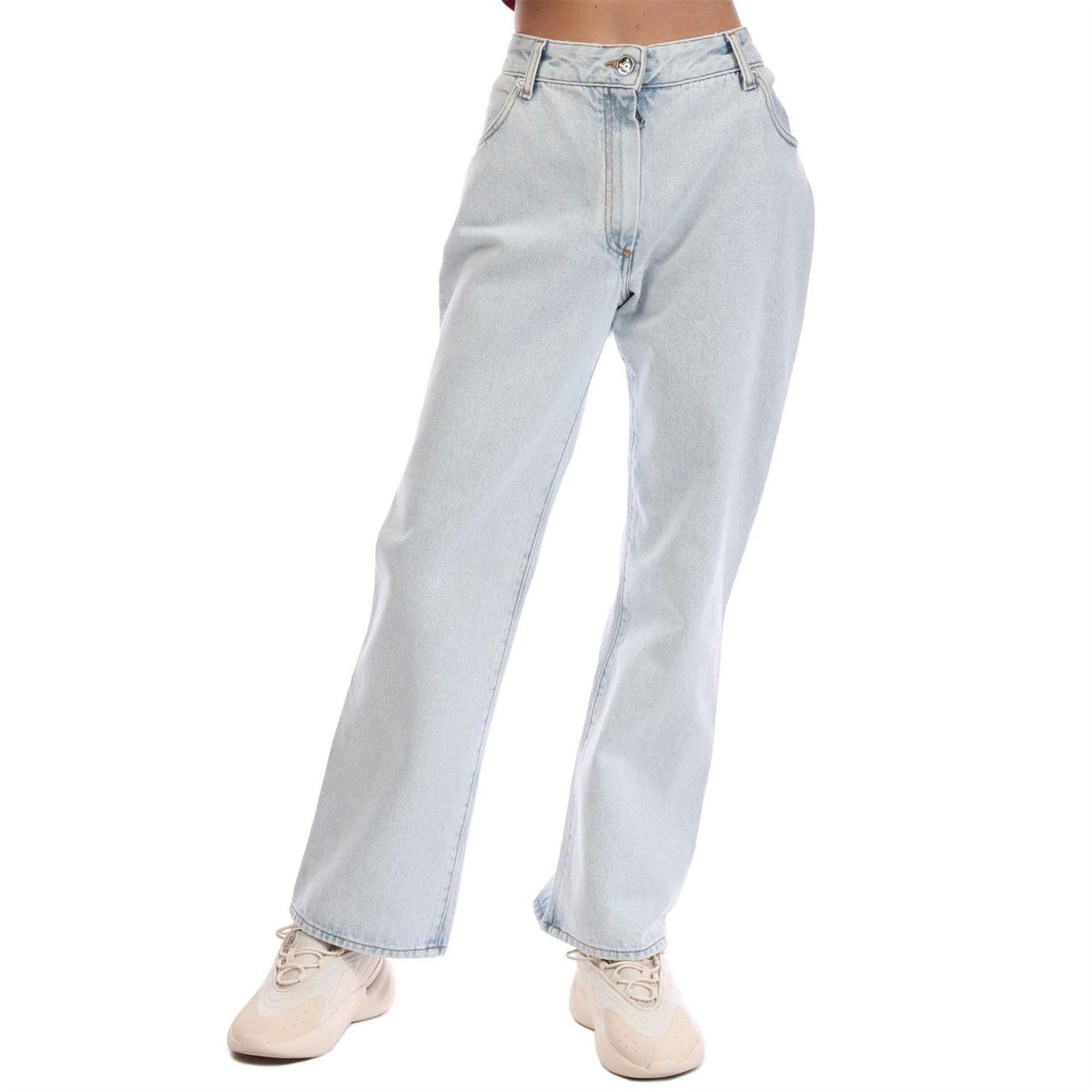Off White Cropped Flare Jeans