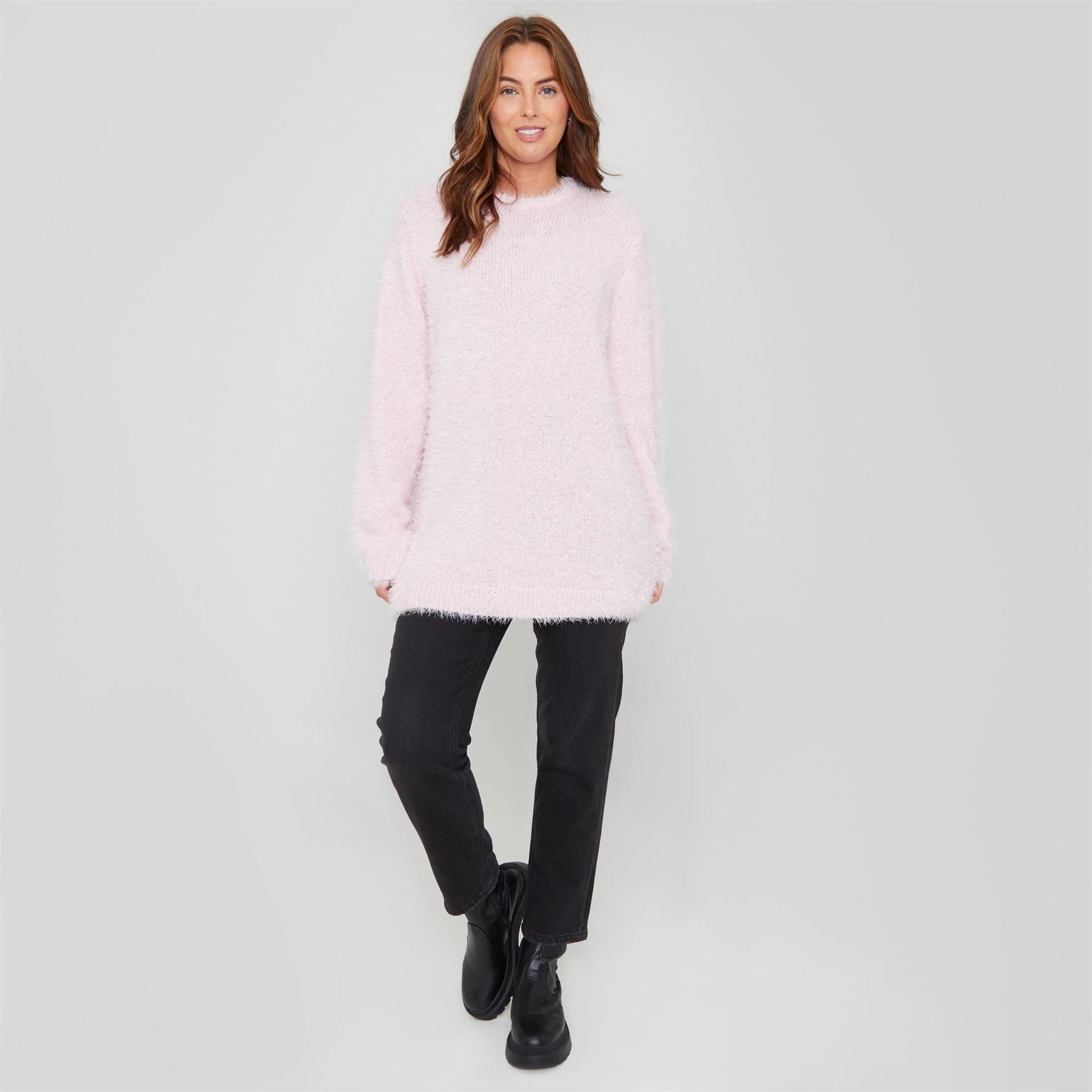 Be You Fluffy Relaxed Fit Crew Neck Sweater