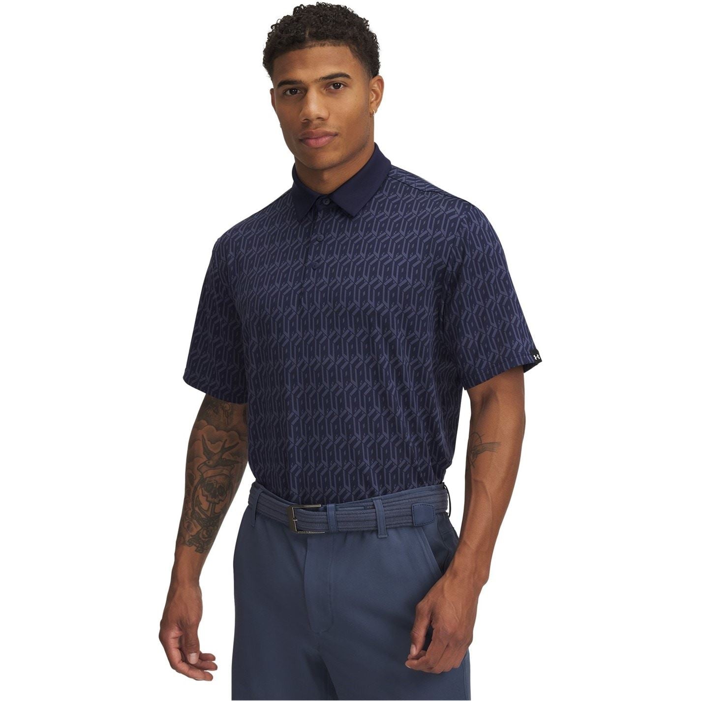 Under Armour Printed Collared Neck Short Sleeve Polo Shirt