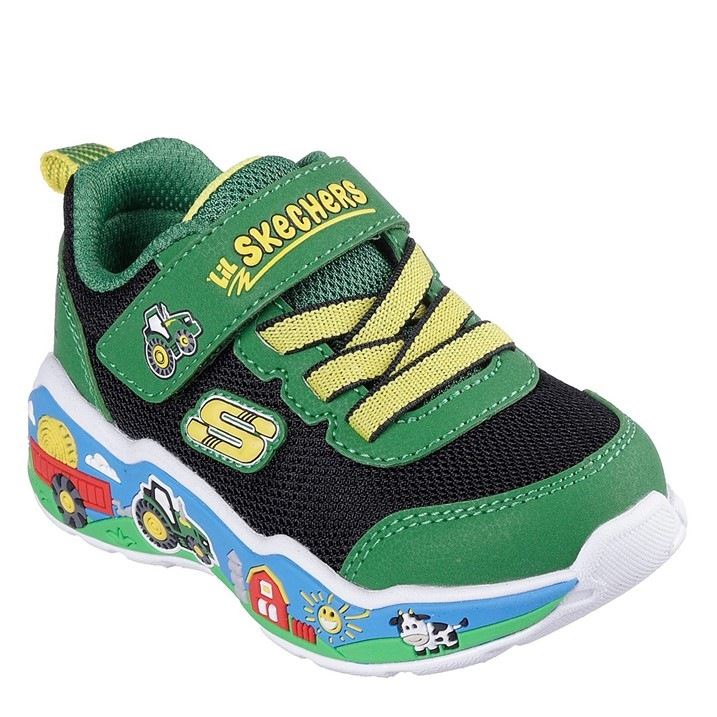 Skechers Deere Gore  And  Strap Sneaker W T Low Top Trainers Boys