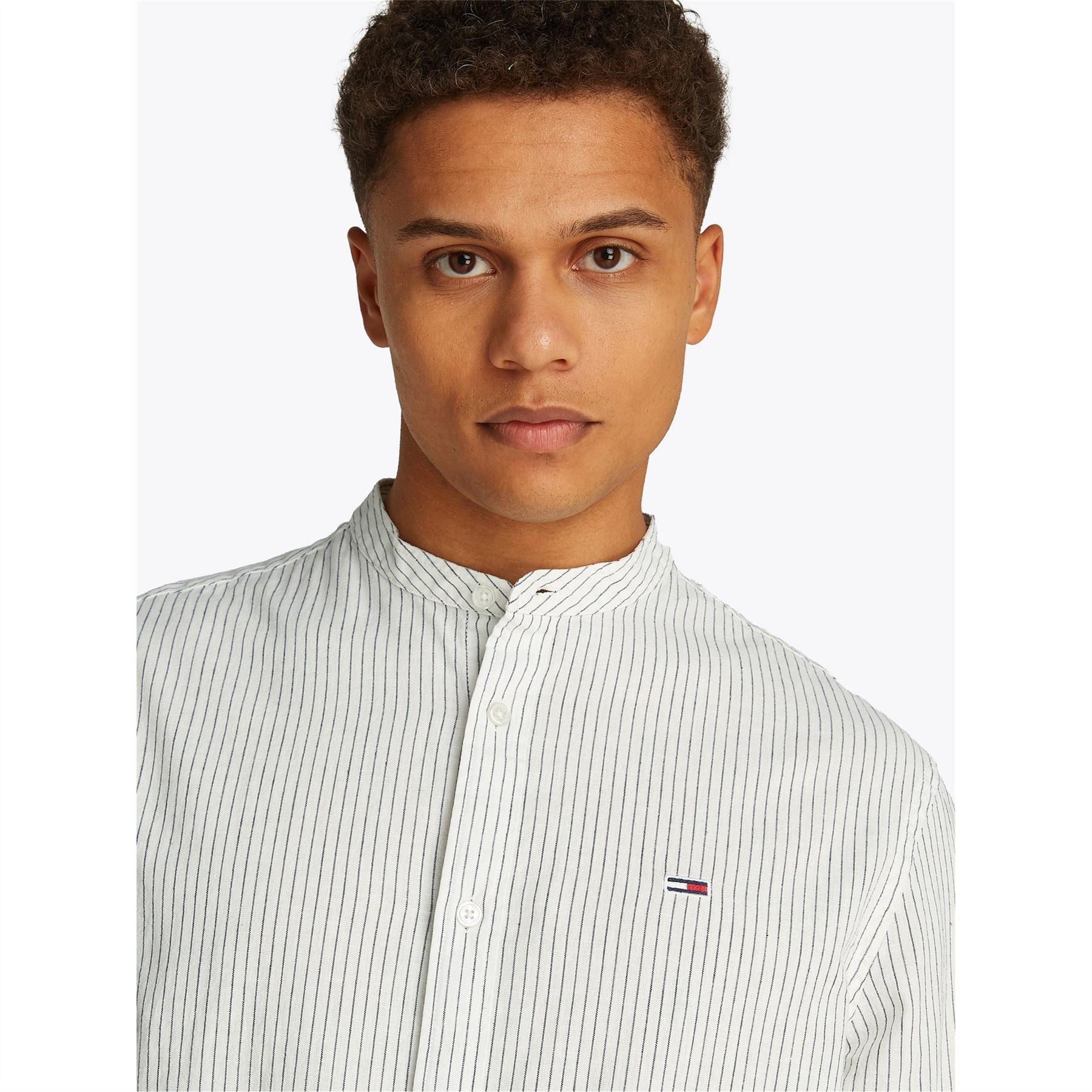 Tommy Jeans Tj Linen Long Sleeve Patterned Shirt