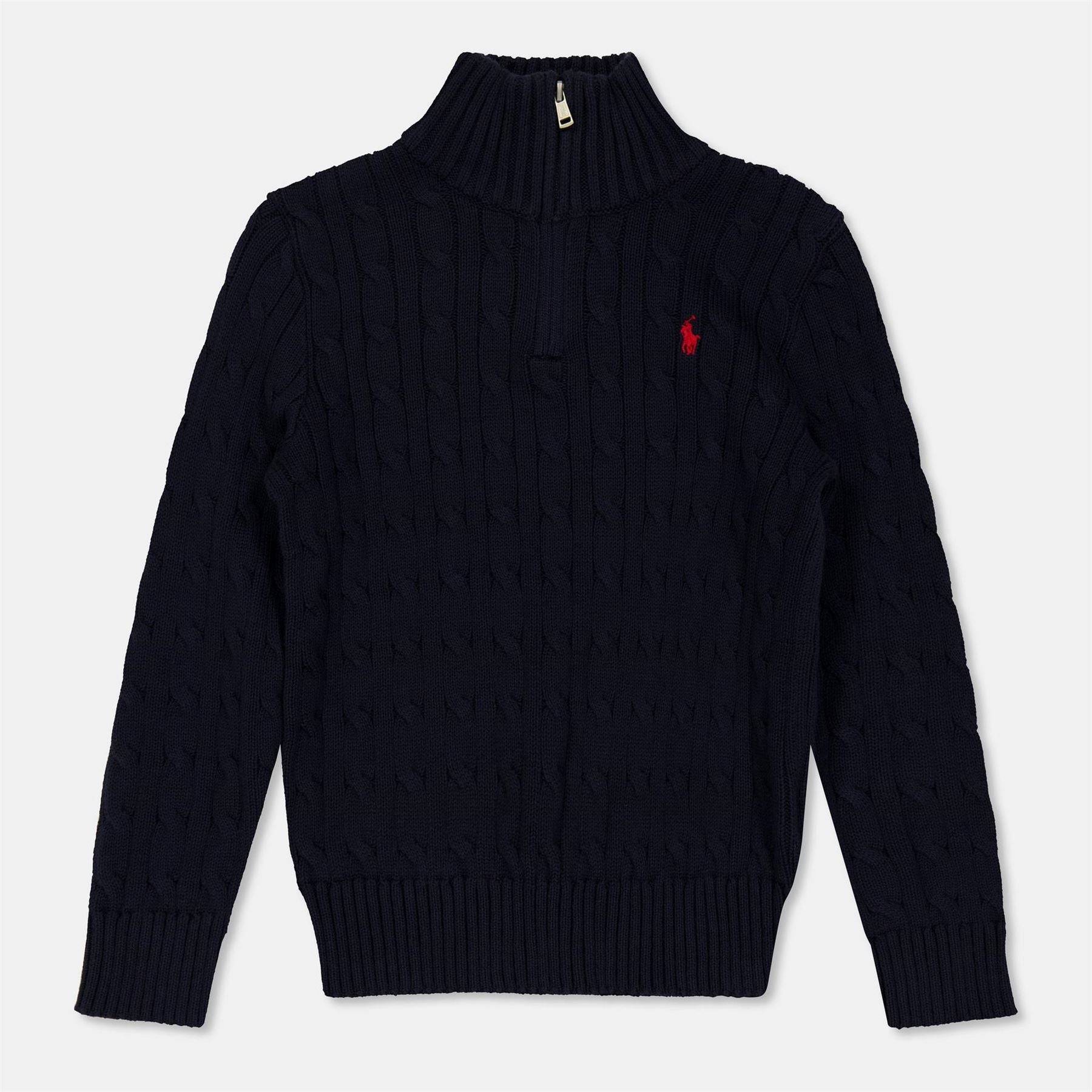 Polo Ralph Lauren Cable Quarter Zip Crew Neck Jumper