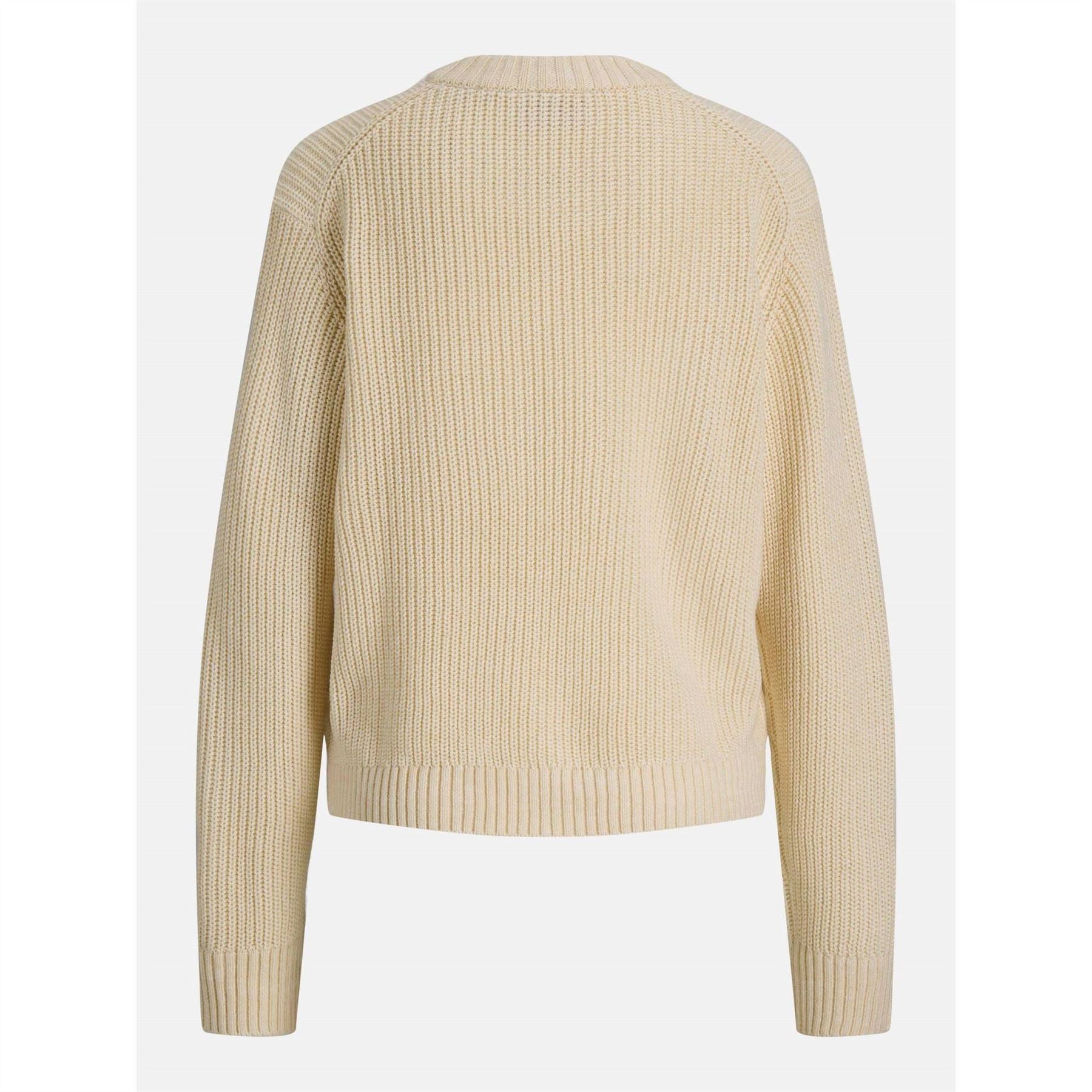 JJXX Crew Neck Ribbed Collar Raglan Sleeve Sweater