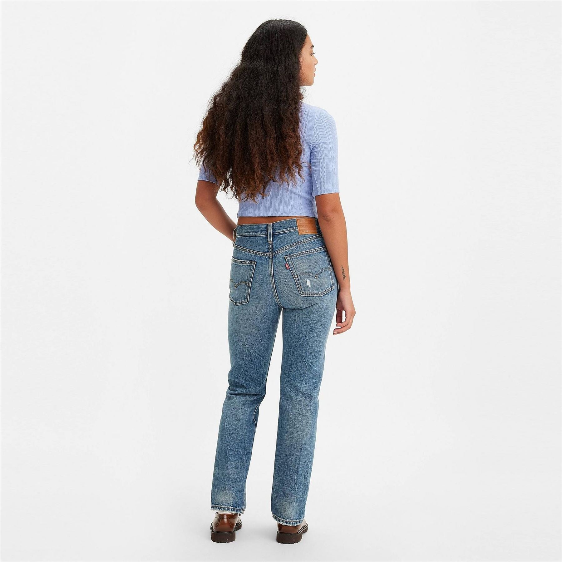 Levis 501 Distressed Regular Fit Jeans
