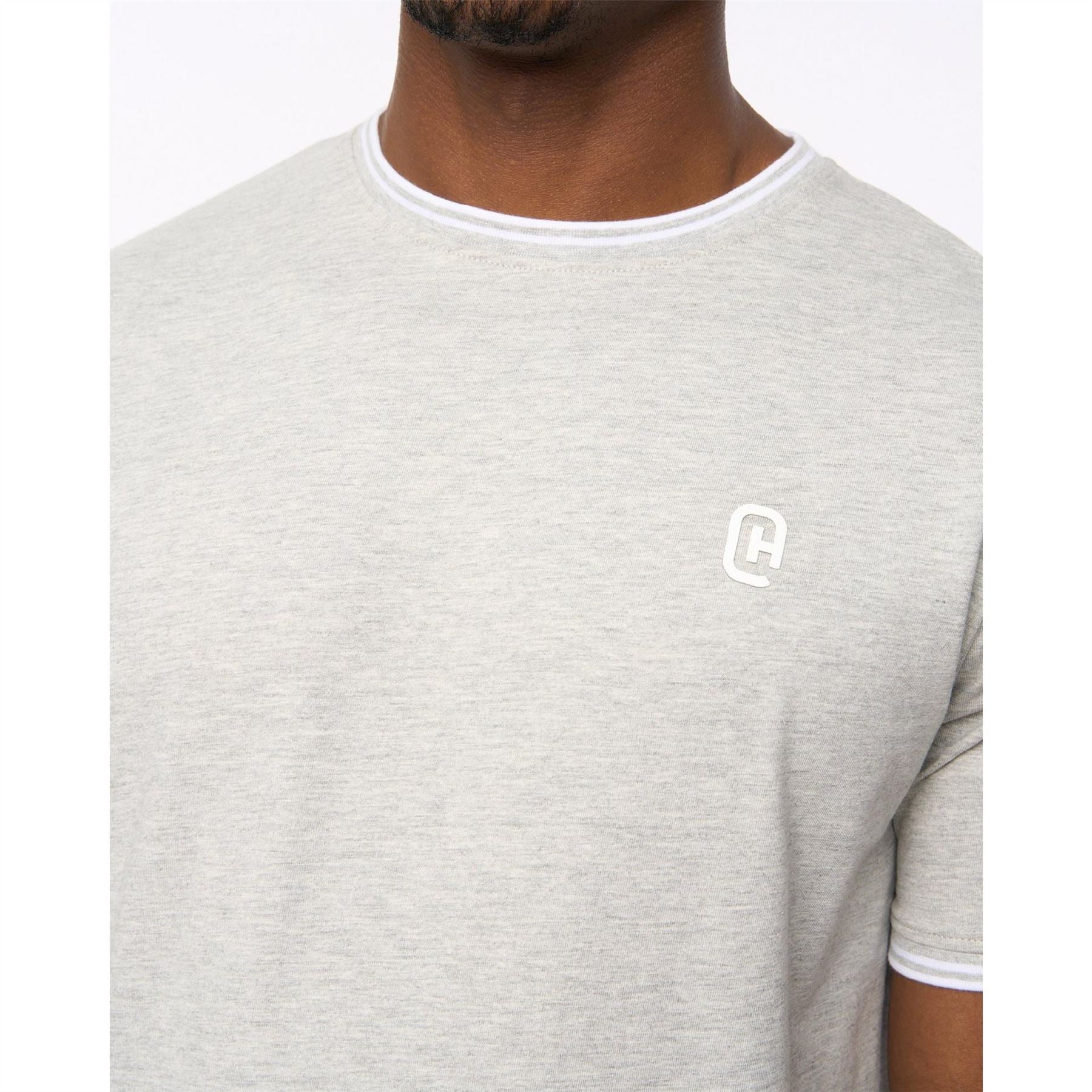 Crosshatch Preece Hem Label Patch Crew Neck Short Sleeve T-Shirt
